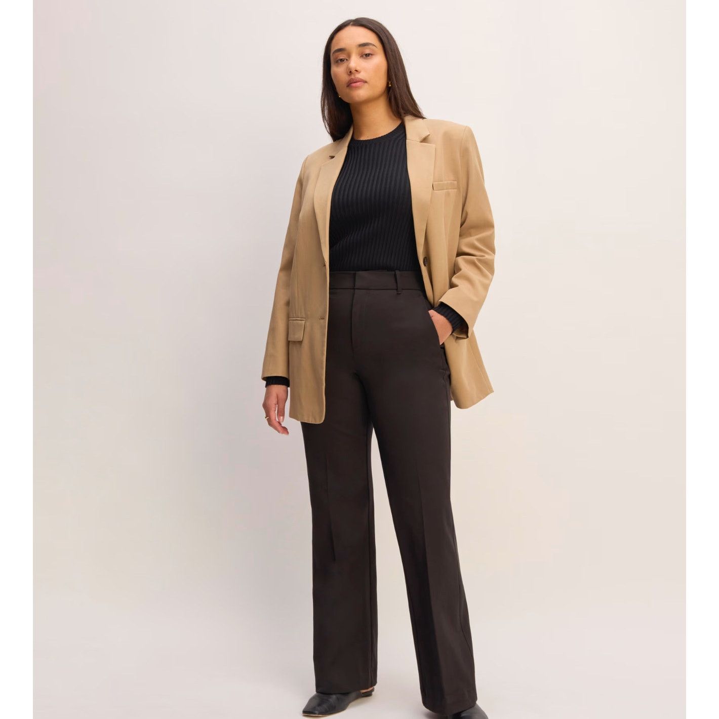 Everlane NWOT Everlane The Bi-Stretch Flare Pant In Black Size 00 Size 24" / US 00 / IT 34 - 1 Thumbnail