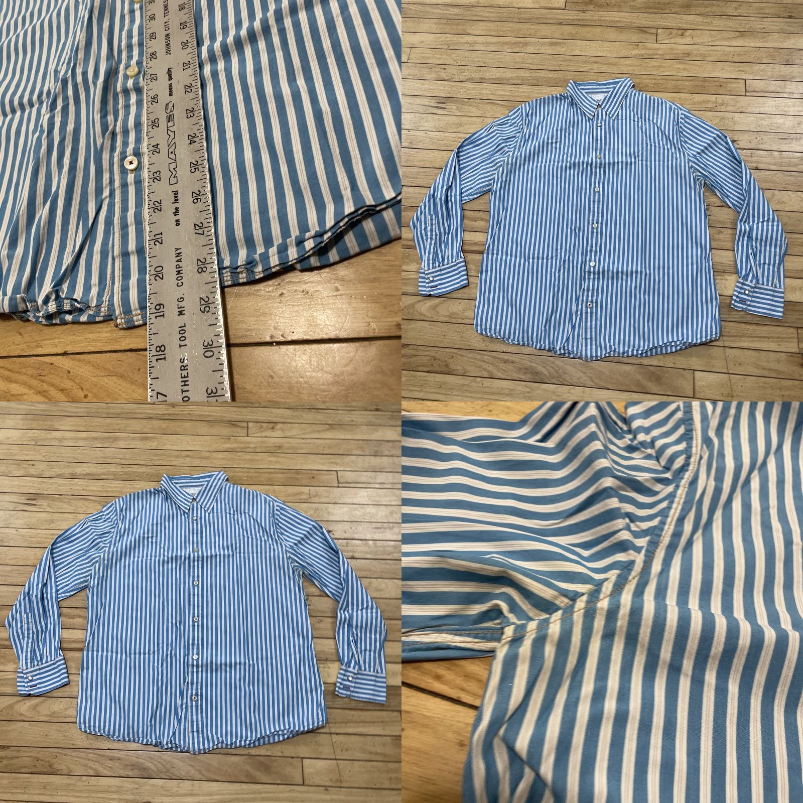 Mossimo Mossimo Supply Co Button-Up Shirt Men XL Athletic Blue Vertical Stripe Vintage Y2k Western Preppy Casual Button Front Size US XL / EU 56 / 4 - 8 Thumbnail