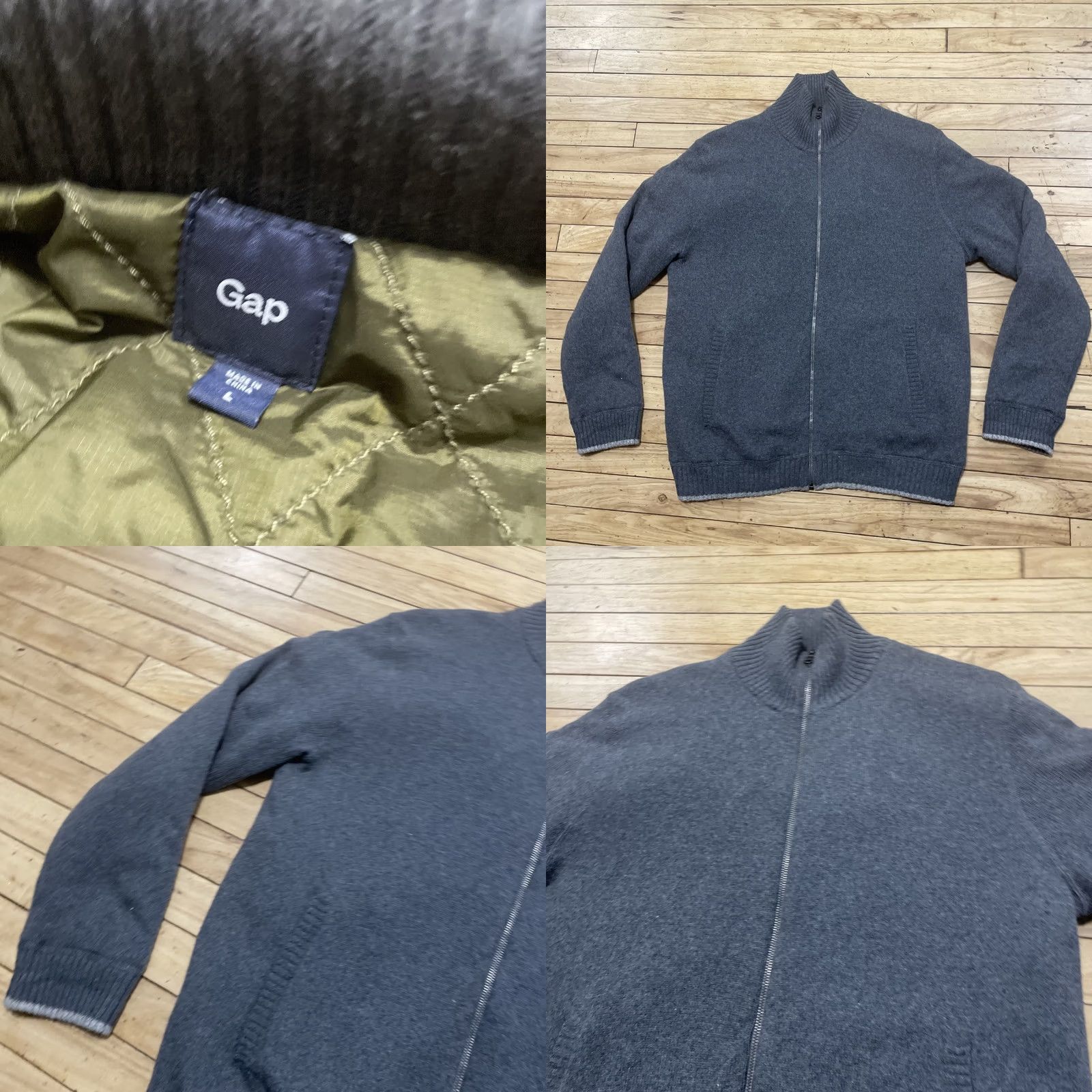 Gap Gap Cardigan Men L Gray Full Zip Wool Blend Lined Capsule Layer Knit Wool Neutral Coat, 2000s y2k, Button, Vintage Inspired, Regular Fit, Mens Size US L / EU 52-54 / 3 - 10 Thumbnail