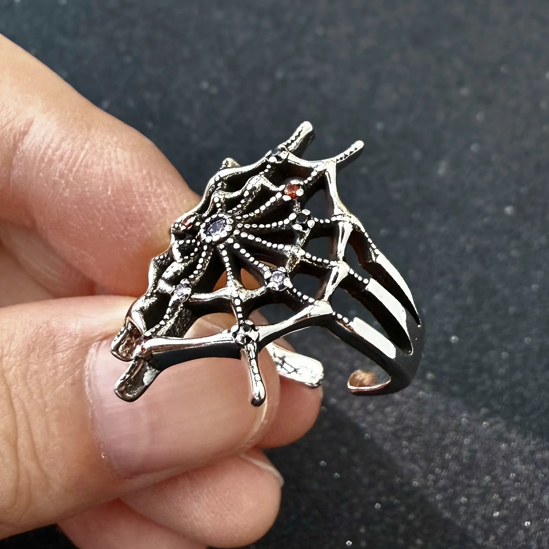 Vintage Retro The Spider Web Ring Size ONE SIZE - 6 Thumbnail