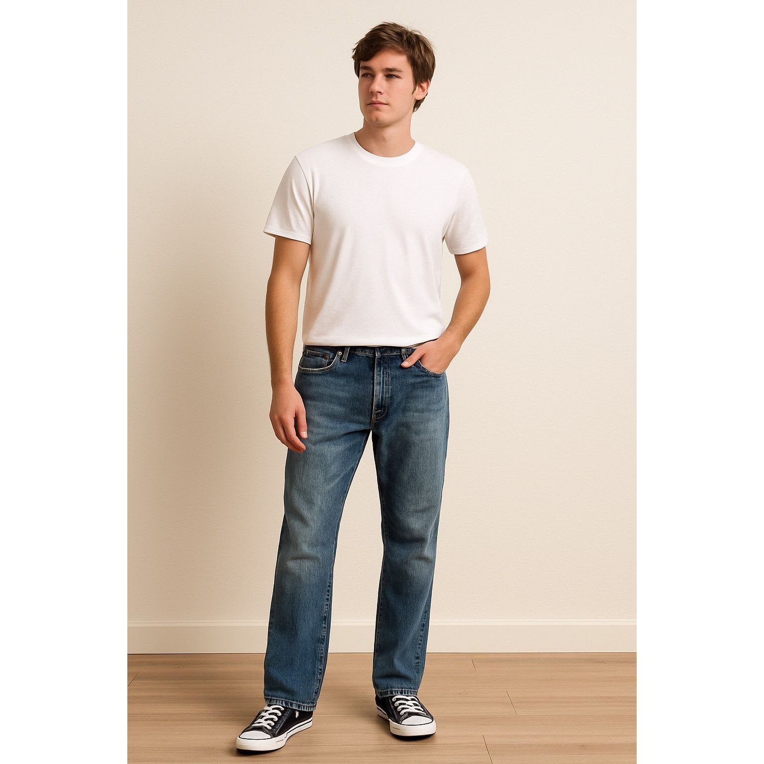 Other Y2K Grunge Faded Straight Leg Blue Denim Jeans 34x32 Size US 34 / EU 50 - 1 Thumbnail