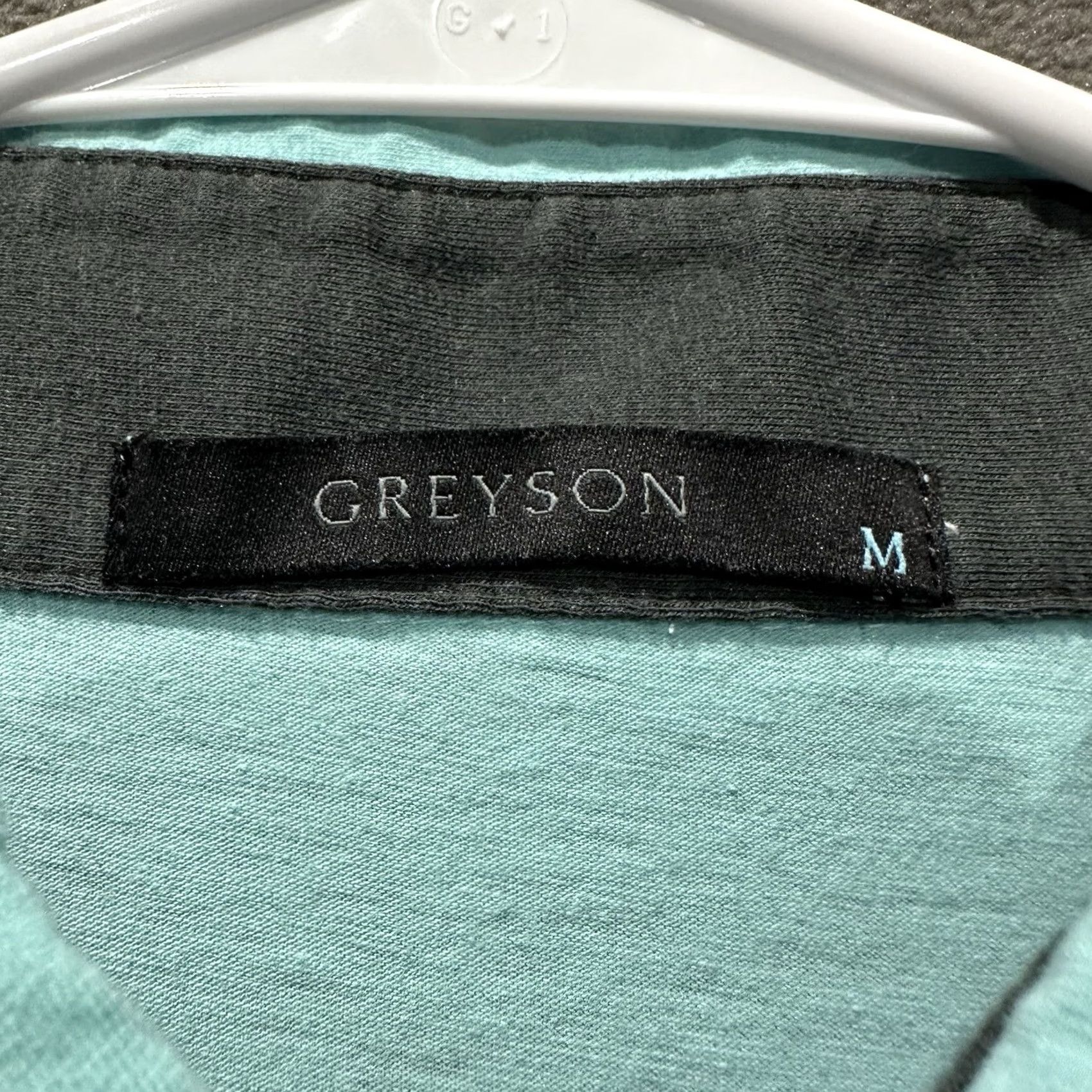 Vintage Greyson Golf Polo Shirt Mens Medium Cattail Green/Teal Performance Spirit GUC Size US M / EU 48-50 / 2 - 5 Thumbnail