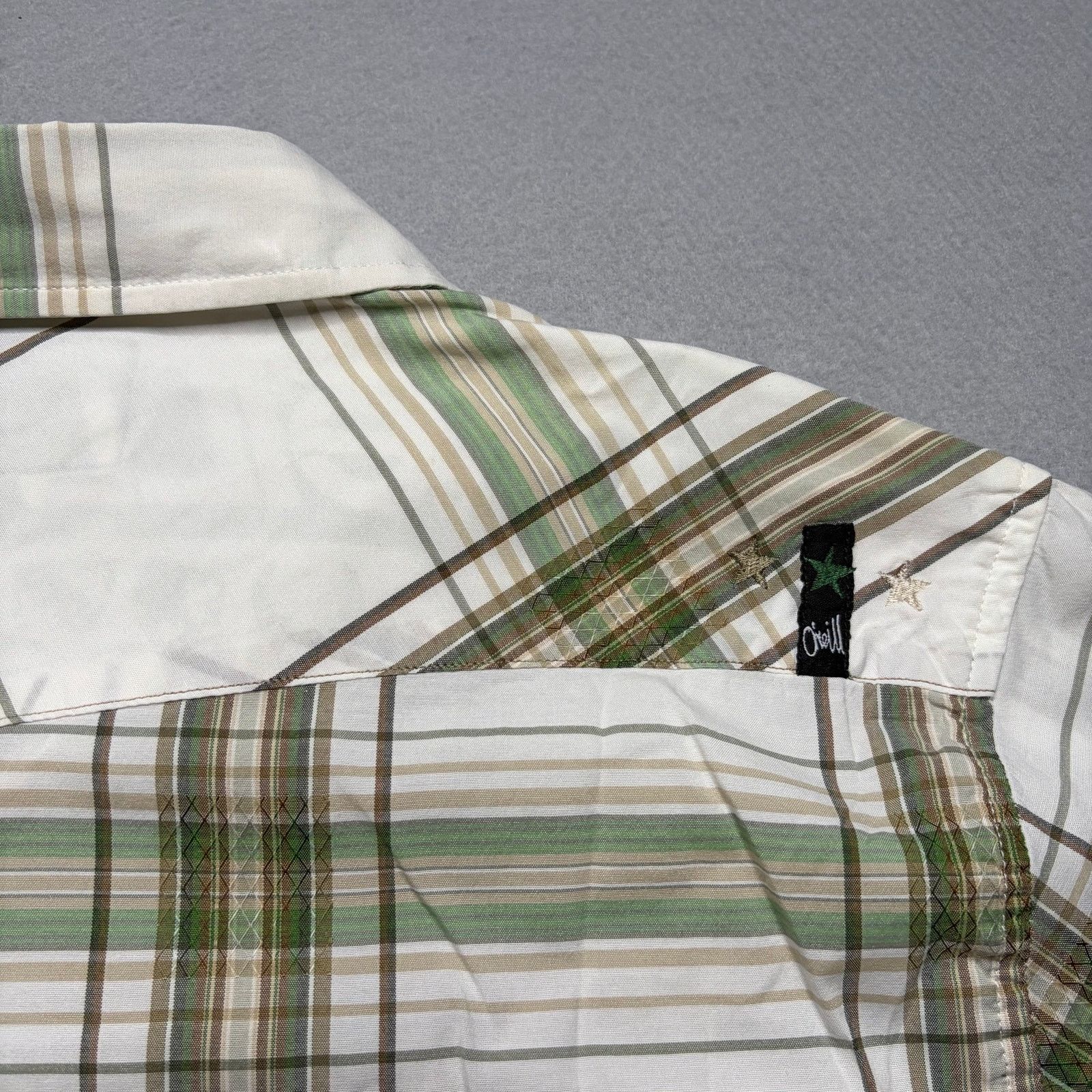 O'Neill O’Neill Plaid Button Up Shirt Men’s Large White Green Shirt Size US L / EU 52-54 / 3 - 8 Thumbnail