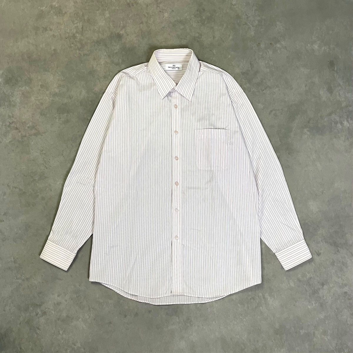Balenciaga Balenciaga Button Up Striped Shirt Size US L / EU 52-54 / 3 - 1 Thumbnail