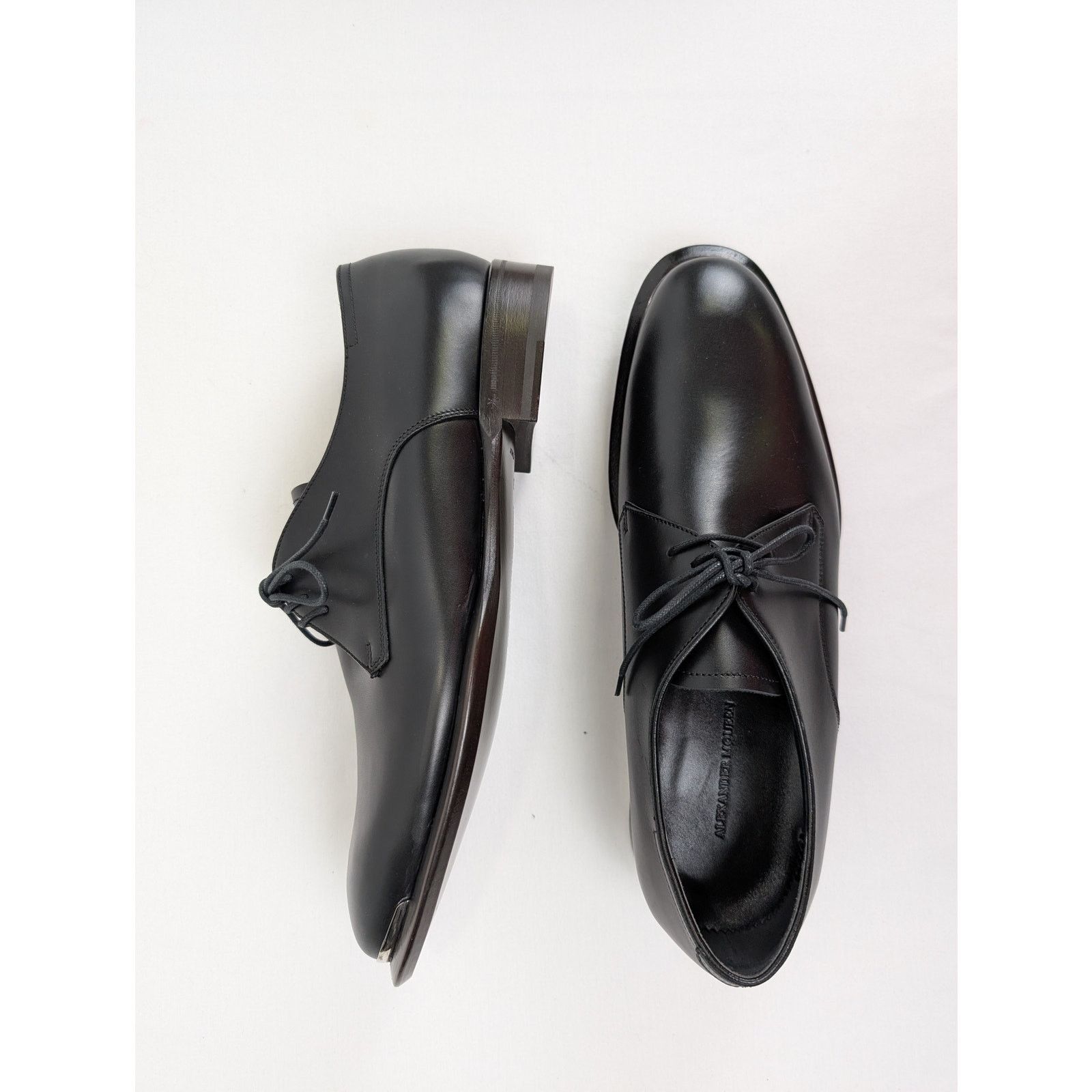 Alexander McQueen o1rshd1 Scarpa Pelle S.Cuoio Calf Boots Shoe in Black Size US 10 / EU 43 - 1 Thumbnail