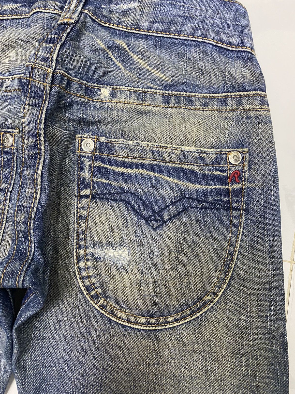 If Six Was Nine 🔥FLARE JEANS DISTRESSED DENIM REPLAY ARCHIVE DENIM JEANS Size 27" / US 4 / IT 40 - 8 Thumbnail
