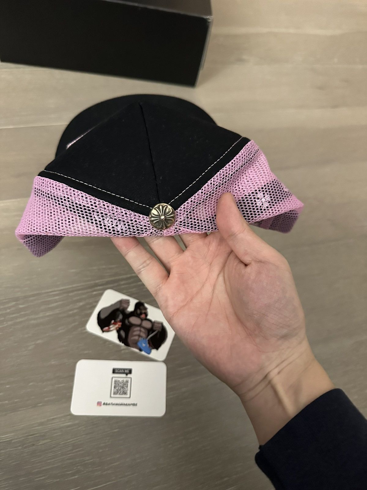 Chrome Hearts Chrome Hearts CH Hollywood Trucker Hat Black/Pink Size ONE SIZE - 4 Thumbnail