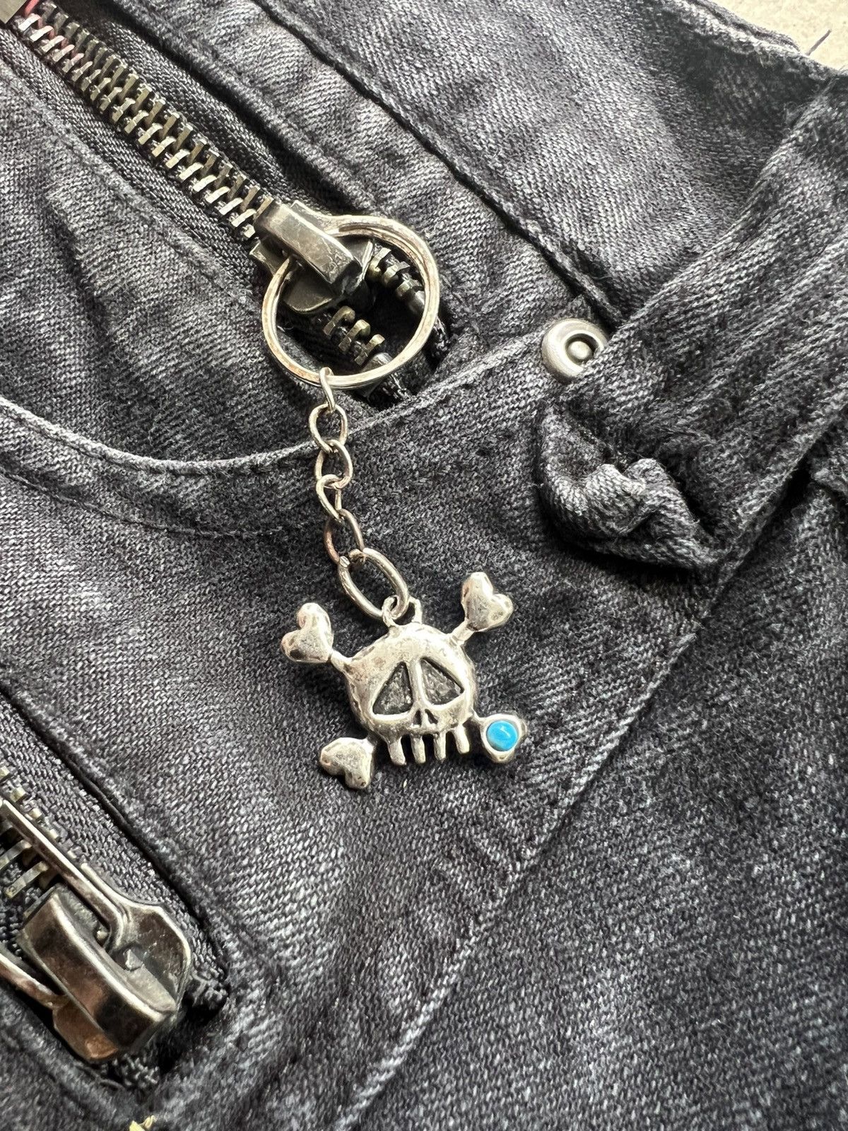 semanticdesign 2000’s Semantic Design Punk Skull Flared Jeans Wax Style Size US 31 - 3 Thumbnail