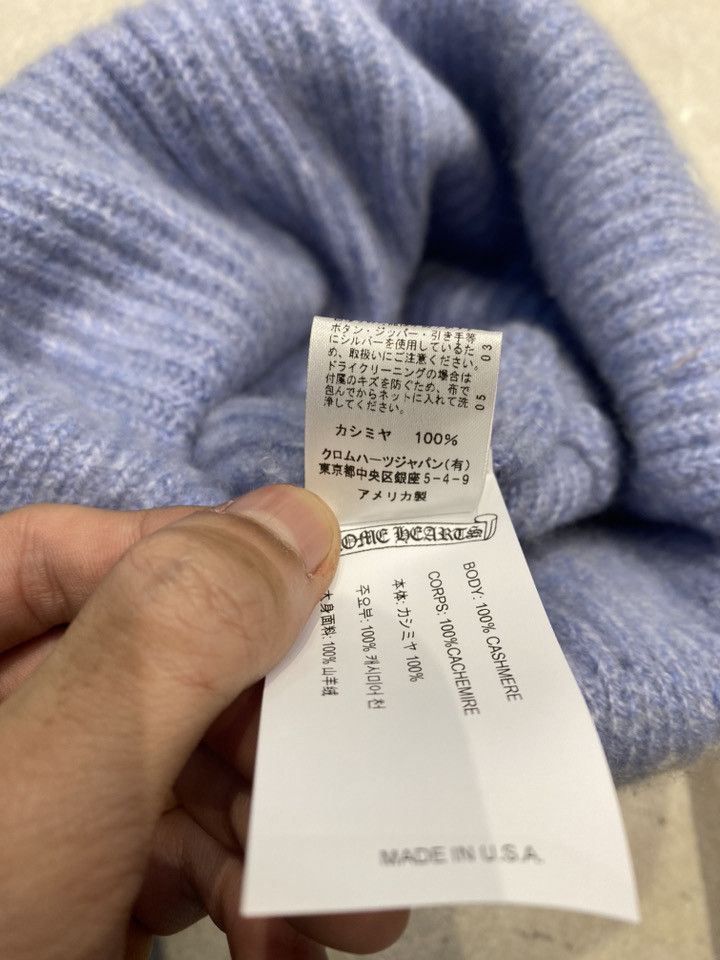 Chrome Hearts CHROME HEARTS Big Daddy Cashmere Beanie LIGHT BLUE/WHITE Size ONE SIZE - 5 Thumbnail