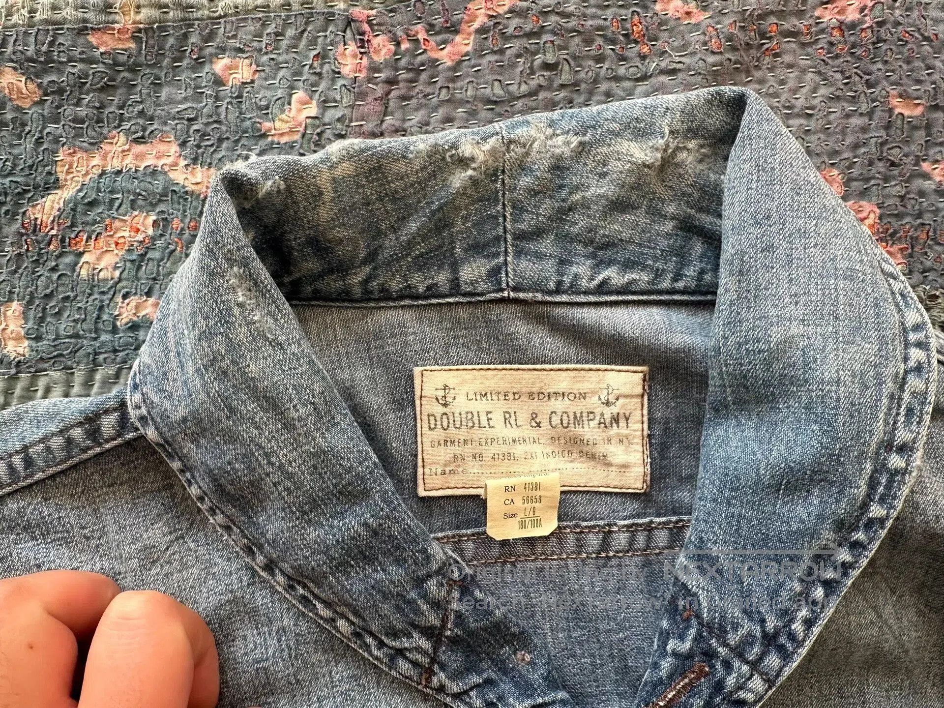 RRL Ralph Lauren RRL Vintage Distressed Denim Shirt. Size US L / EU 52-54 / 3 - 2 Thumbnail