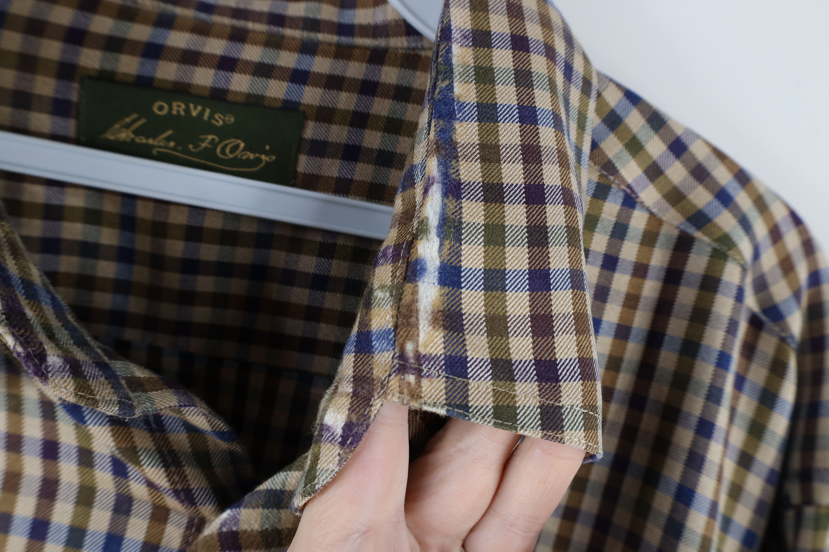 Orvis × Vintage Vintage Orvis Rainbow Plaid Silk Wool Collared Button Shirt Size US XL / EU 56 / 4 - 5 Thumbnail