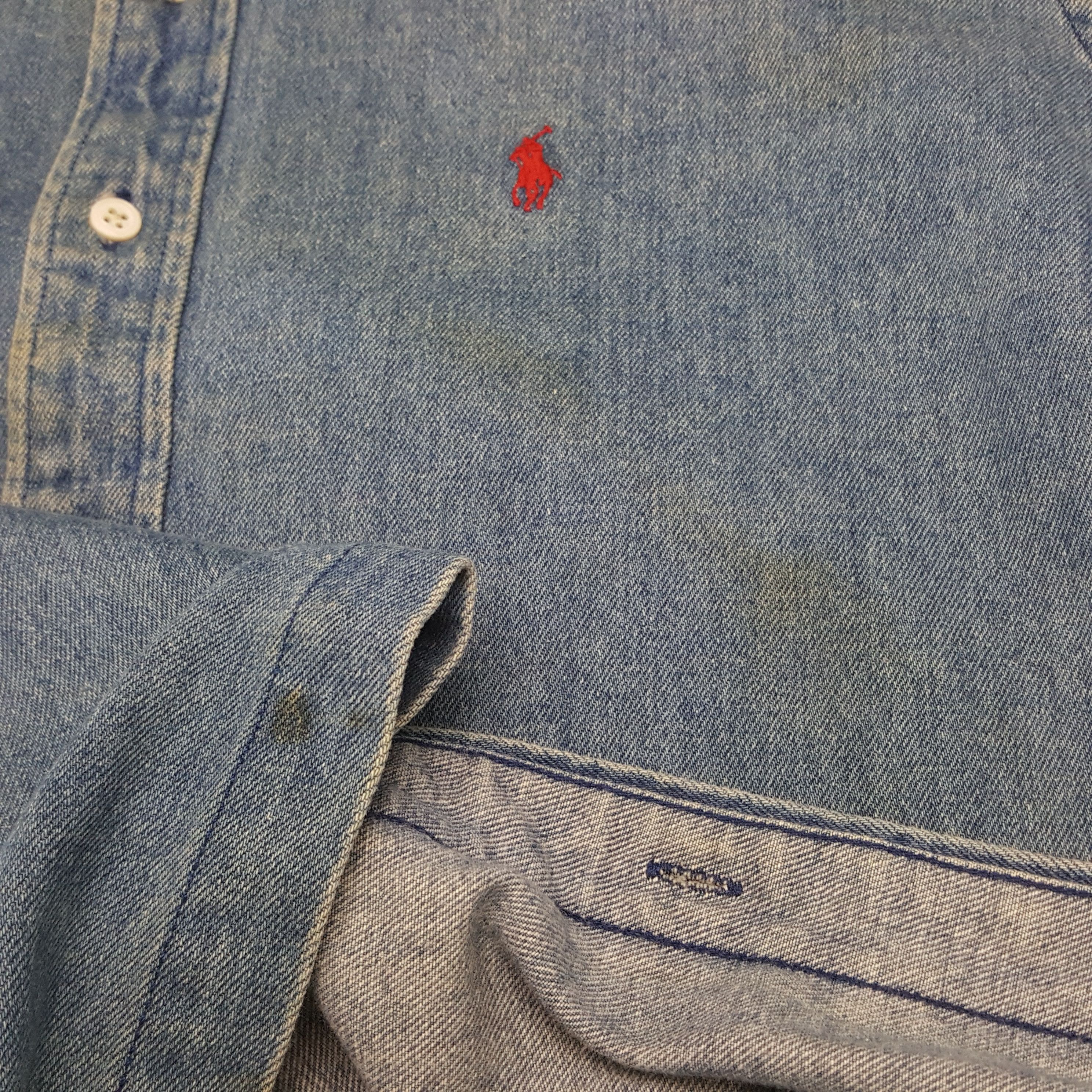Polo Ralph Lauren × Vintage Vintage Polo by Ralph Lauren Brand Denim Shirts C294N5 Size US XL / EU 56 / 4 - 7 Thumbnail