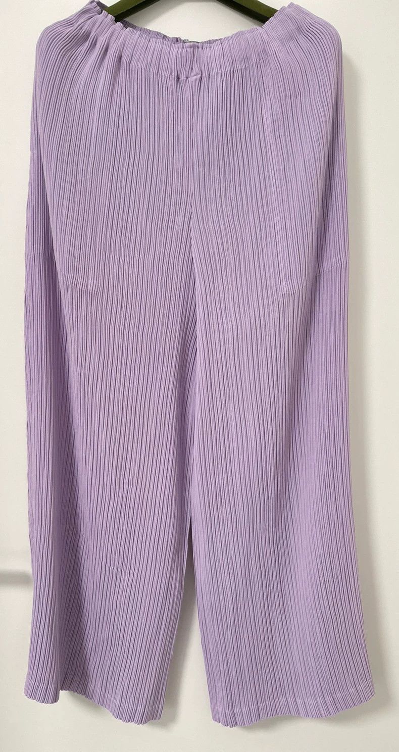 Issey Miyake Issey Miyake size:1 Taro purple pleated wide-leg pants Size 31" - 4 Thumbnail