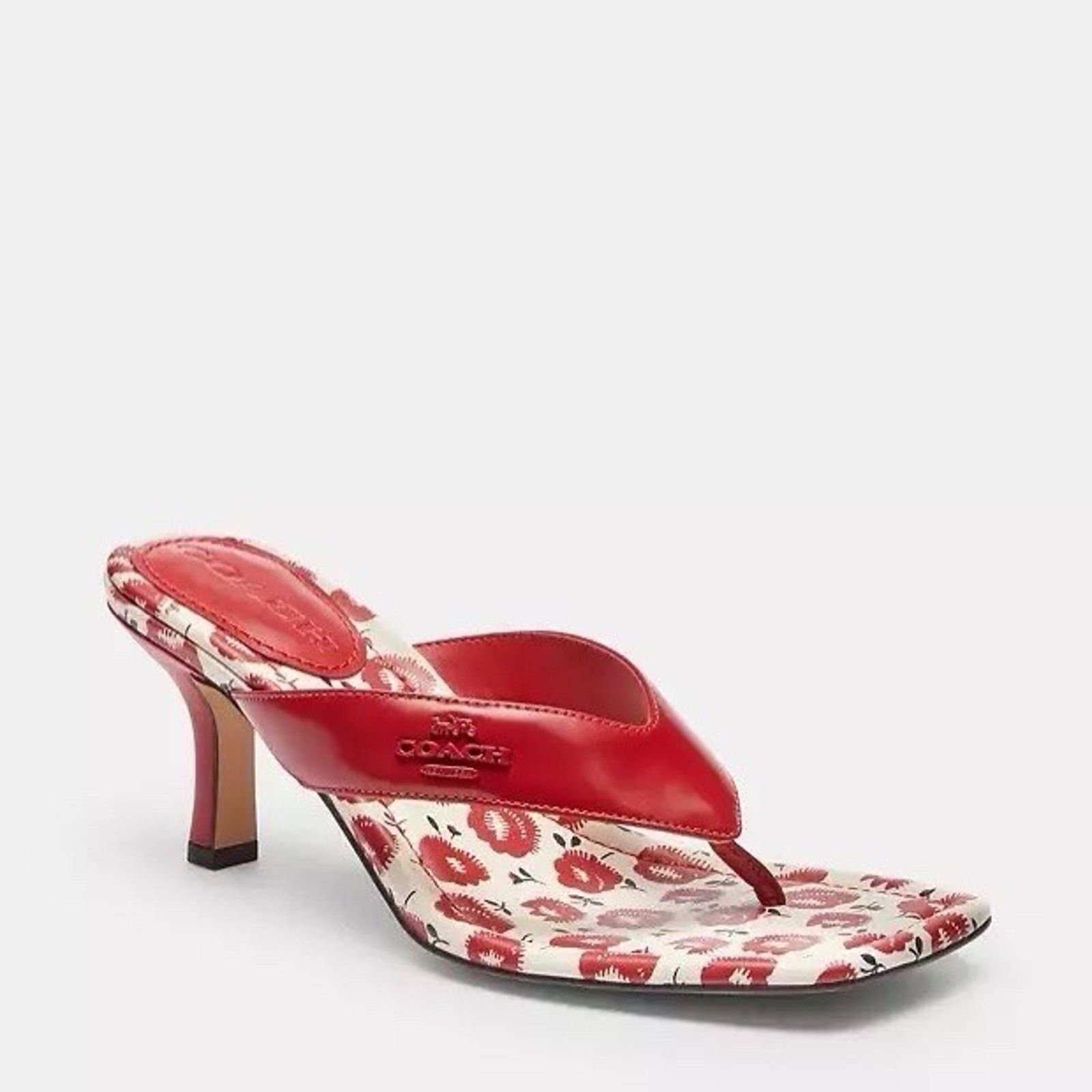Coach NEW COACH Women's Thong Kitten Heel Floral Bold Red CBM86 Size US 5.5 / IT 35.5 - 6 Thumbnail