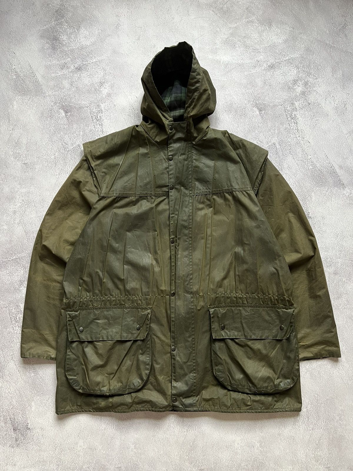 Barbour Vintage Barbour Waxed Jacket A5 Lined Durham Size C40/102 CM Size US L / EU 52-54 / 3 - 1 Thumbnail