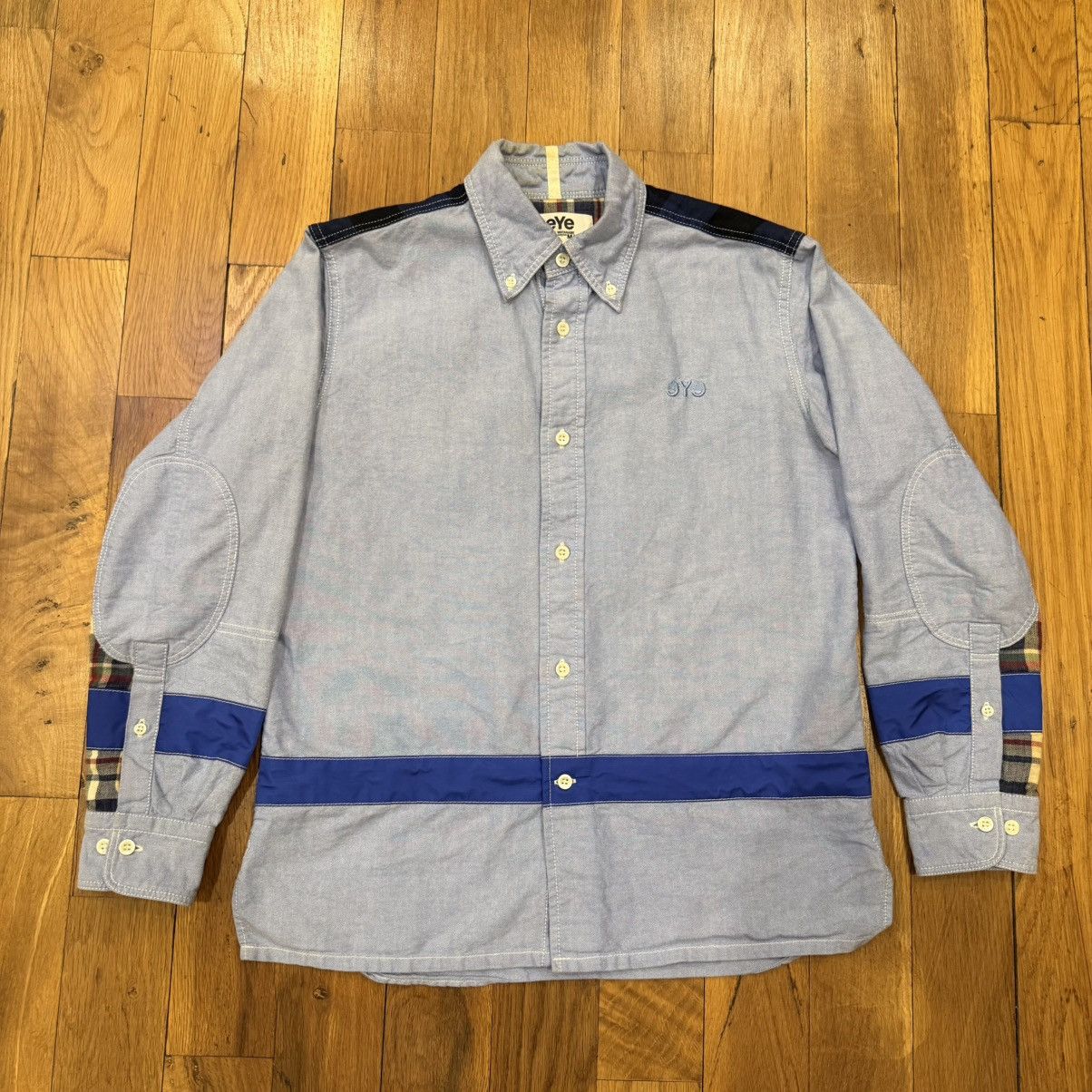 Comme des Garcons Junya Watanabe eye Patchwork Oxford Button Shirt Size US XS / EU 42 / 0 - 1 Thumbnail