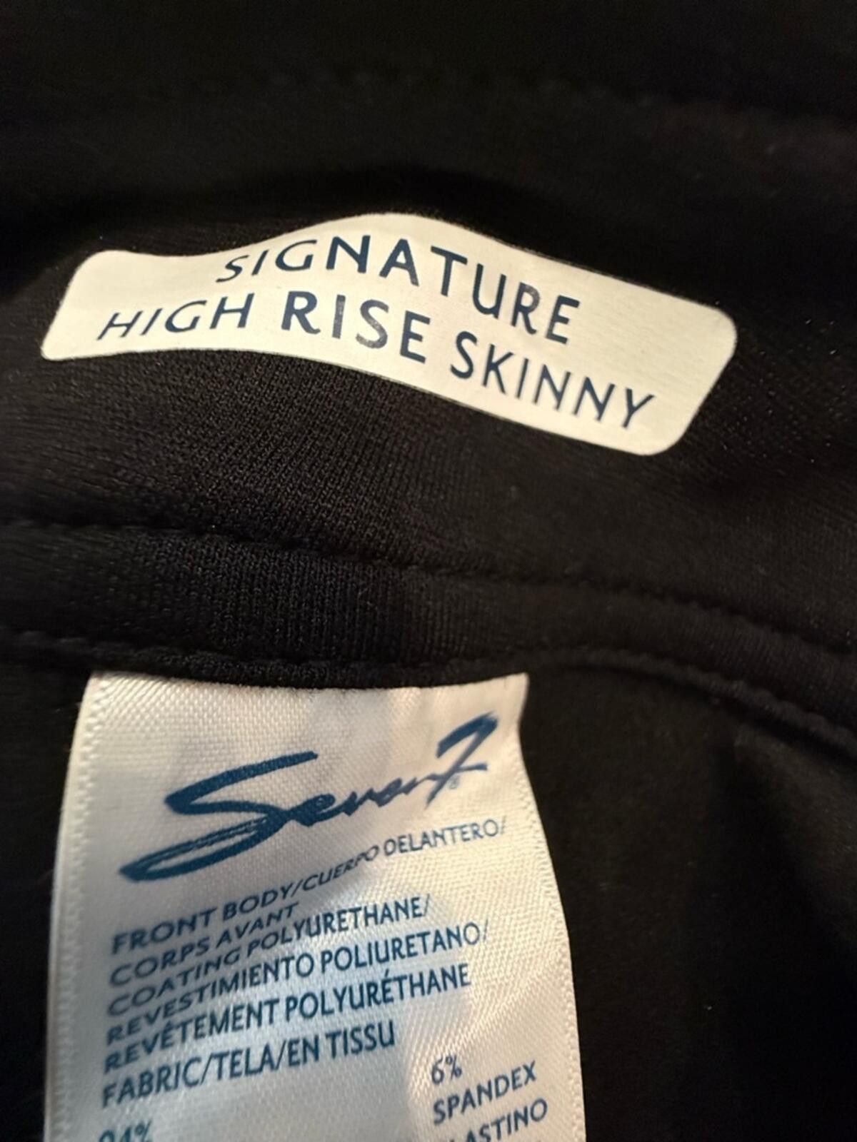 Seven 7 Seven7 High Rise Skinny black faux leather/ponte pants SZ 10 Size 32" / US 10 / IT 46 - 7 Thumbnail