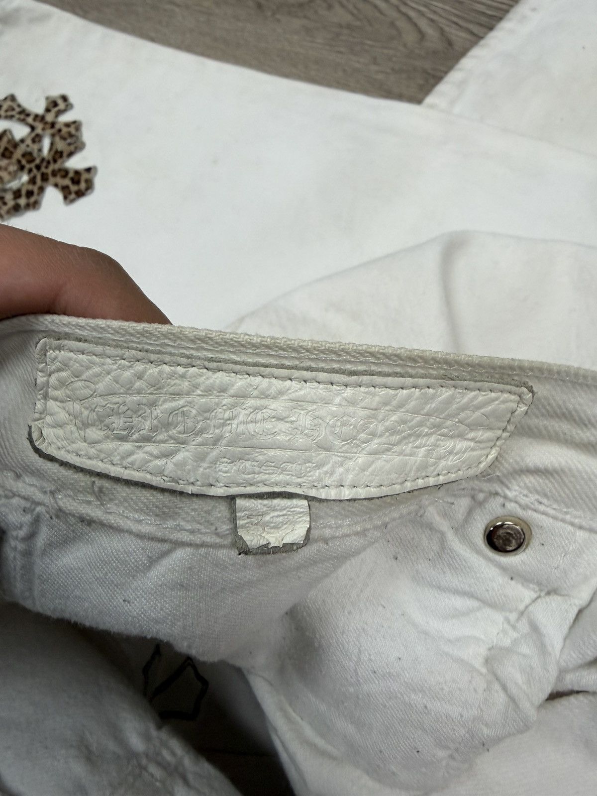 Chrome Hearts Chrome Hearts White Cheetah Patch Jeans Size US 33 - 7 Thumbnail
