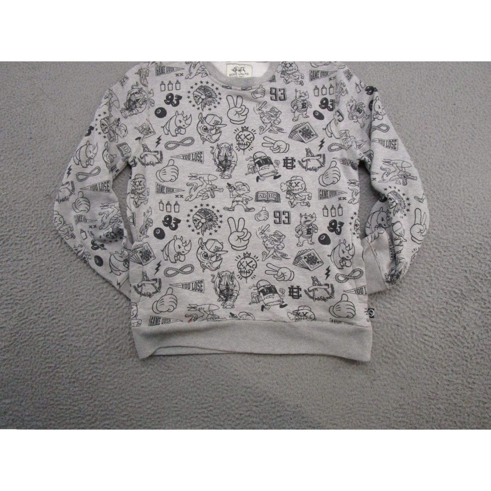 Ecko Unltd. VINTAGE Ecko Unltd AOP All Over Print Game Over Pullover Sweatshirt Mens Size S Read Size US S / EU 44-46 / 1 - 5 Thumbnail