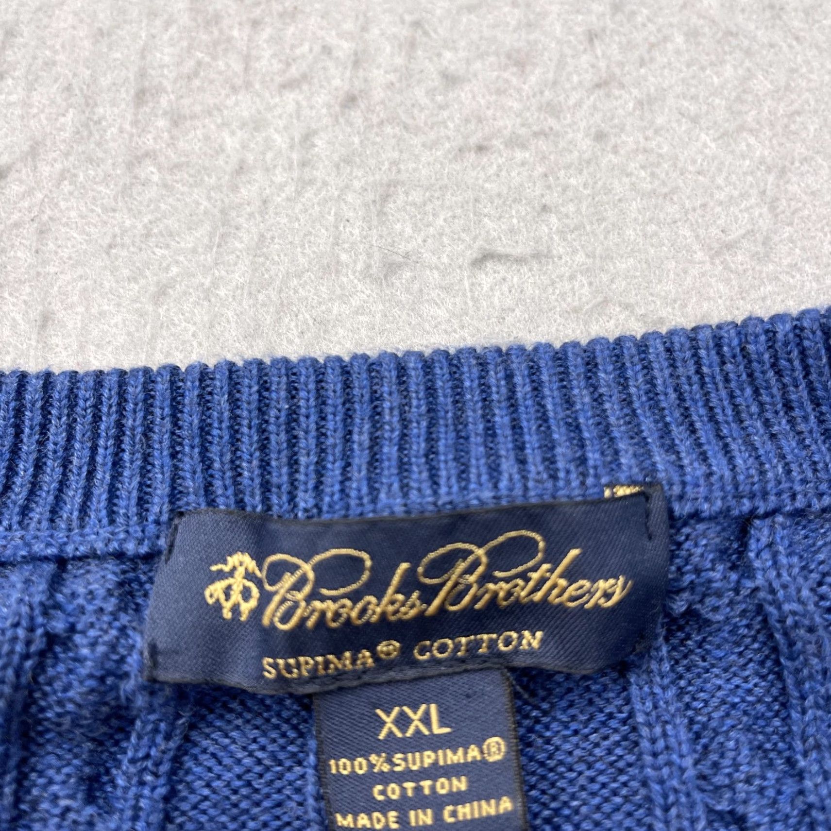 Brooks Brothers Brooks Brothers Sweater Mens 2XL Blue 100% Supima Cotton Cable Knit Crewneck Size US XXL / EU 58 / 5 - 3 Thumbnail