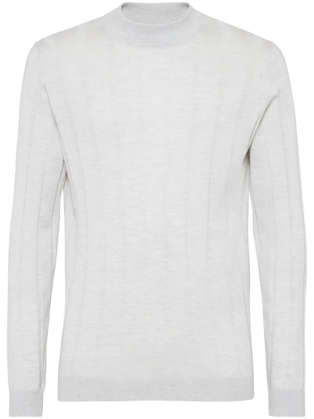 Brunello Cucinelli o1y0526 Crewneck Sweater in Light Gray Size US L / EU 52-54 / 3 - 1 Thumbnail