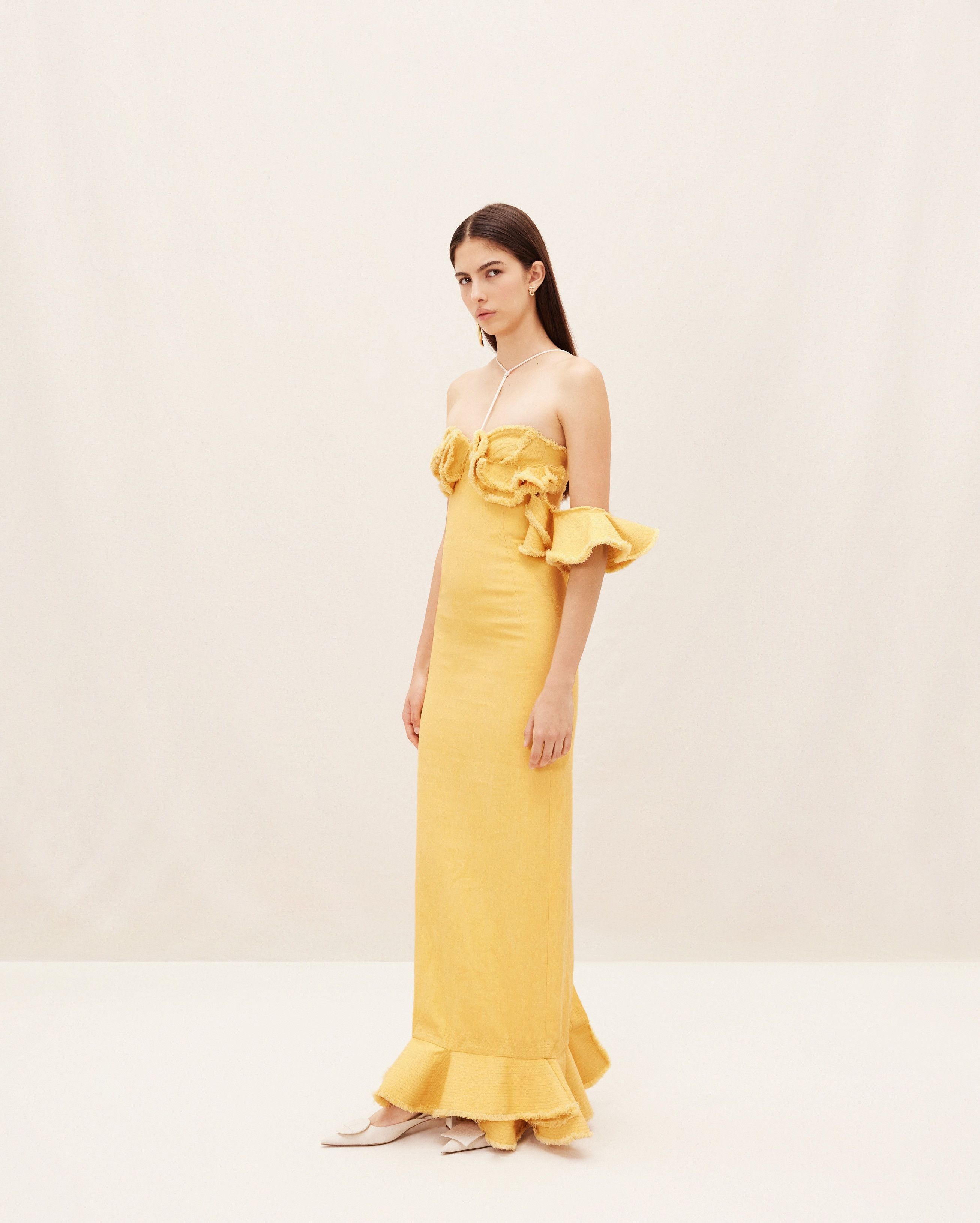 Jacquemus La Robe Artichaut Ruffled Maxi Dress Size XS / US 0-2 / IT 36-38 - 4 Thumbnail
