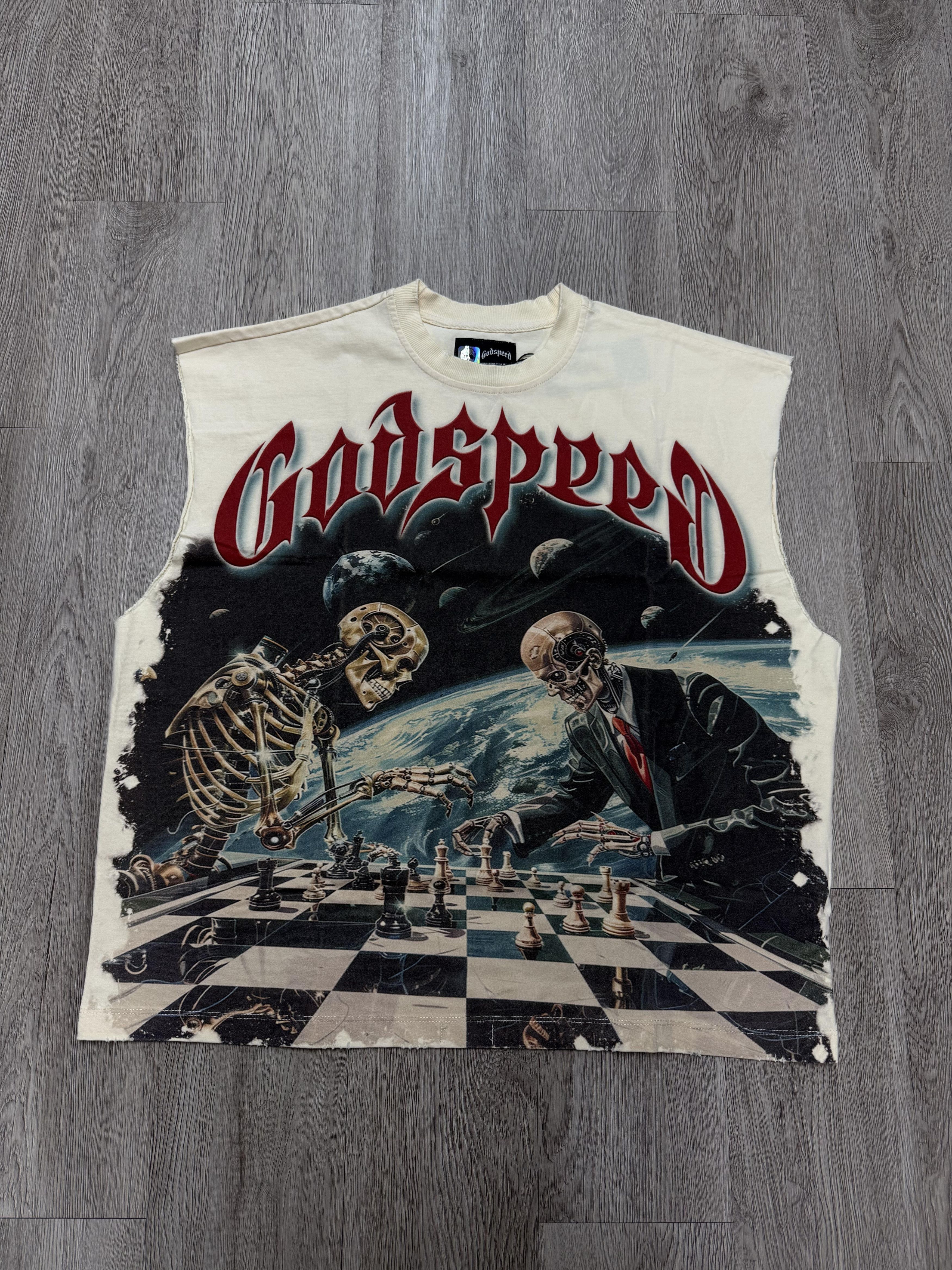 Godspeed Godspeed "Checkmate" Bone Sleeveless Tee Size US XXL / EU 58 / 5 - 1 Thumbnail