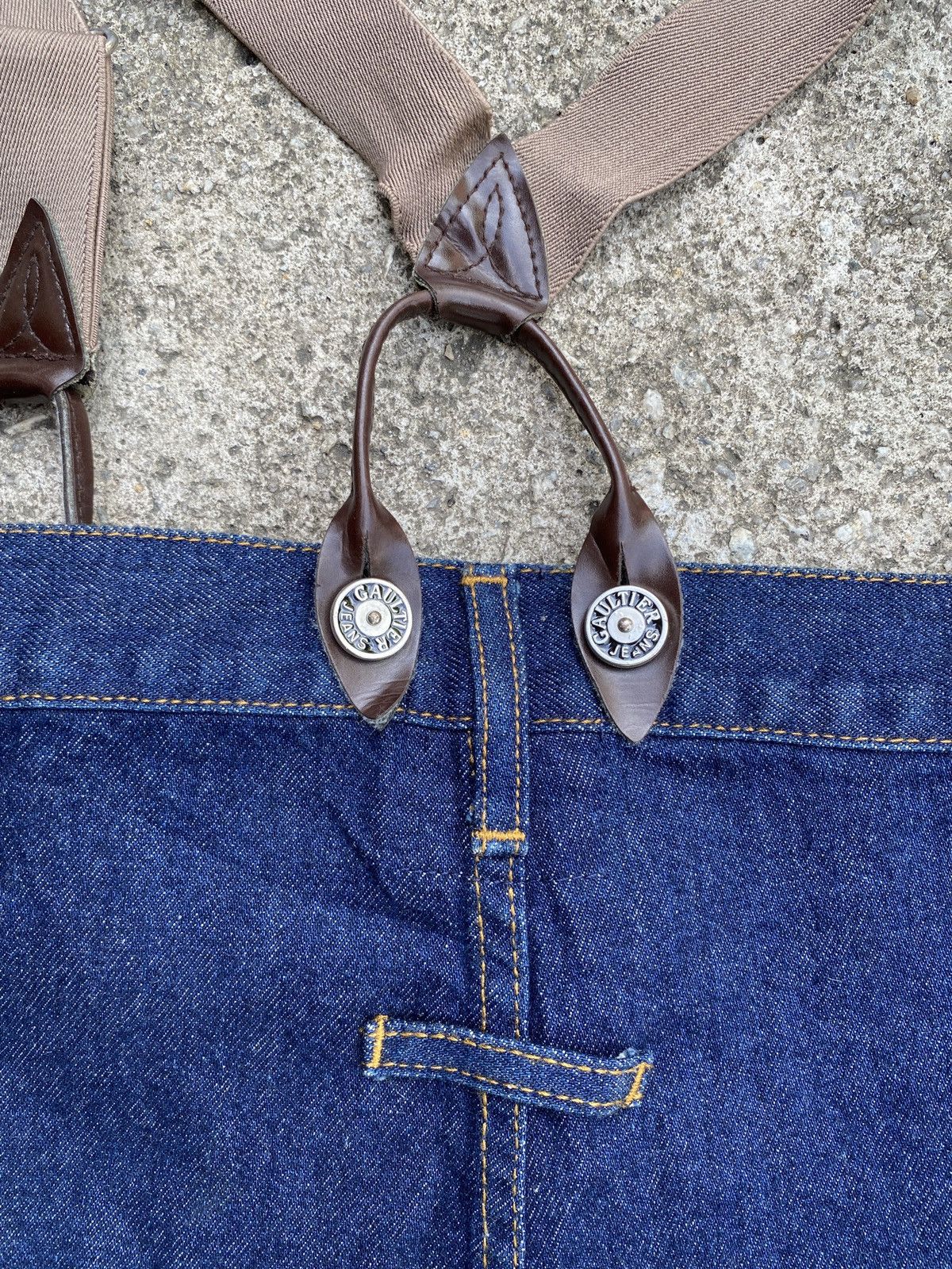 Gaultier Homme Objet S/S 1993 Jean Paul Gaultier High Rise Jumpsuit Denim Size US 34 / EU 50 - 16 Thumbnail