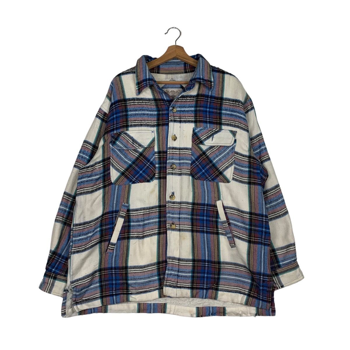 Flannel CALAJA Checked Plaid Tartan Sherpa Heavy Flannel #0333-C15 Size US XL / EU 56 / 4 - 1 Thumbnail