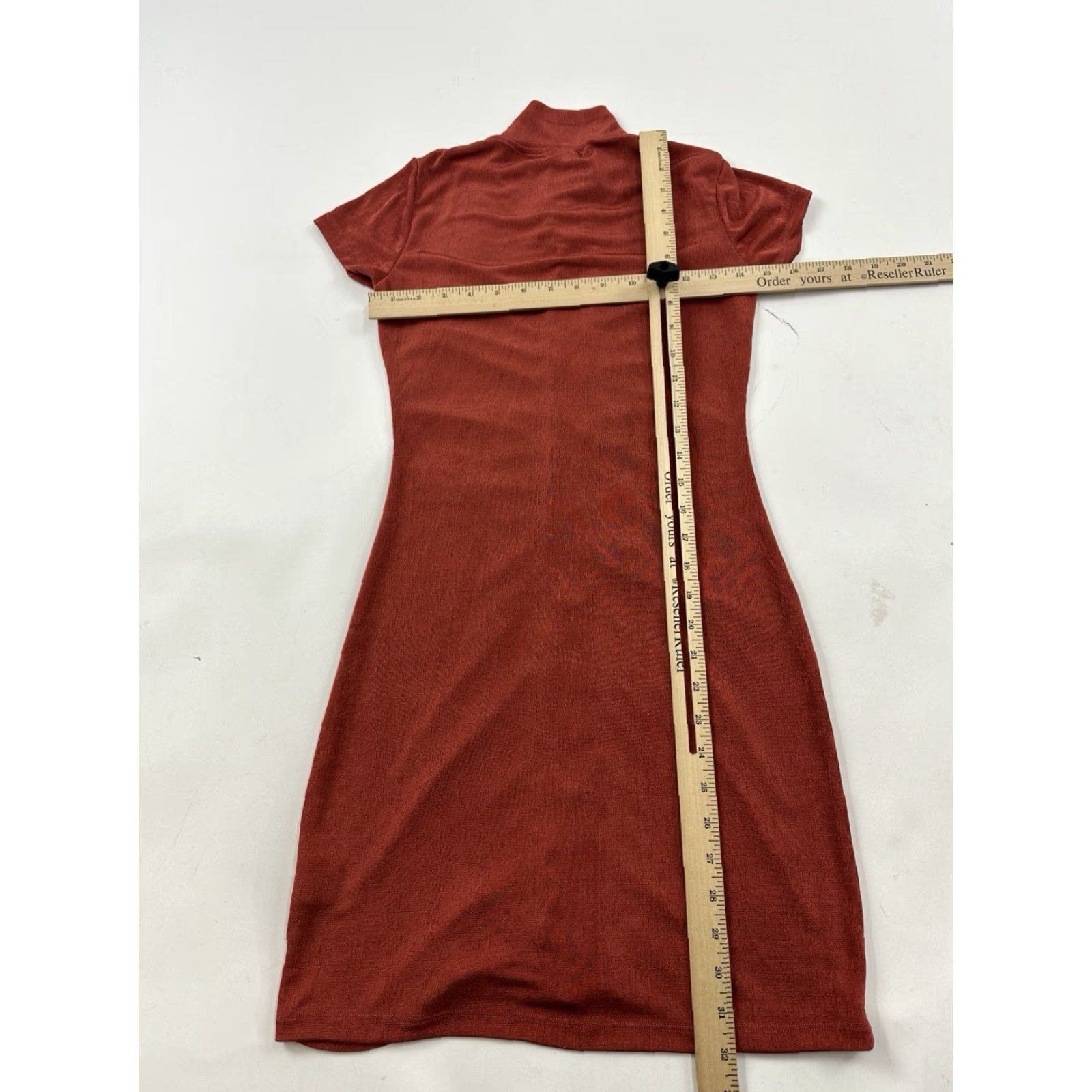 Rusty Riley & James Dress Womens Small Button Front Bodycon Red Burnt Orange Rust Size S / US 4 / IT 40 - 4 Thumbnail