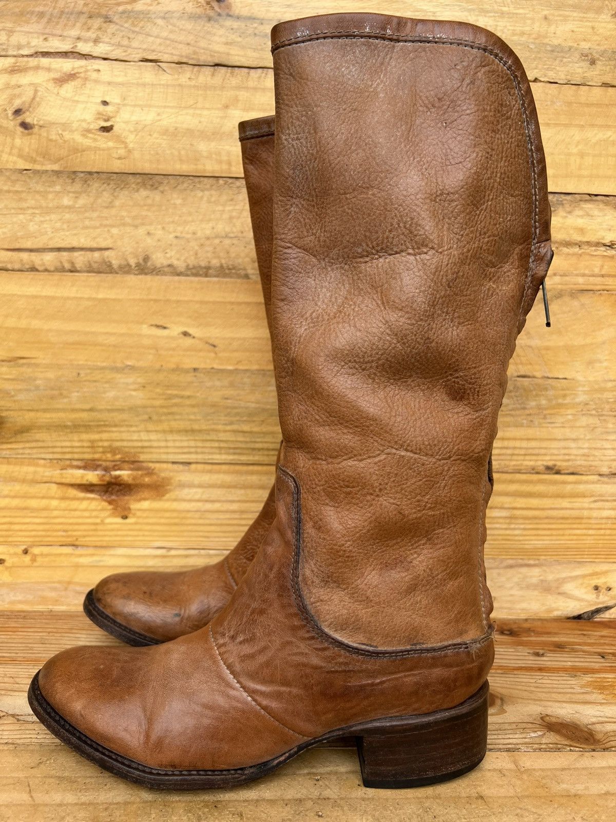 FREEBIRD Freebird Women's Tall Brown Leather Western Knee High Size US 7 / IT 37 - 4 Thumbnail