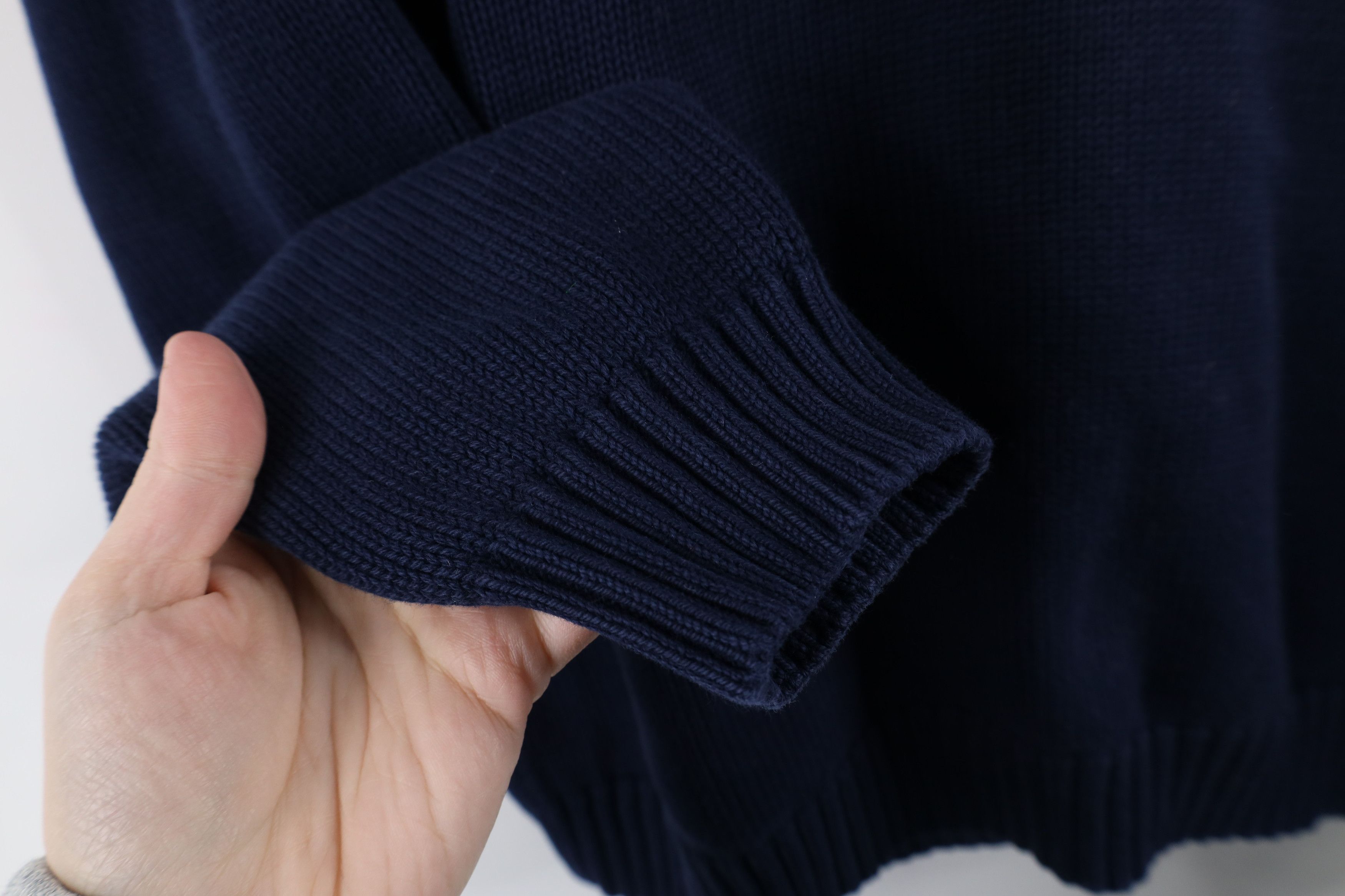 Lands' End × Vintage Vintage 90s Lands End Blank Cotton Knit V-Neck Sweater USA Size L / US 10 / IT 46 - 6 Thumbnail