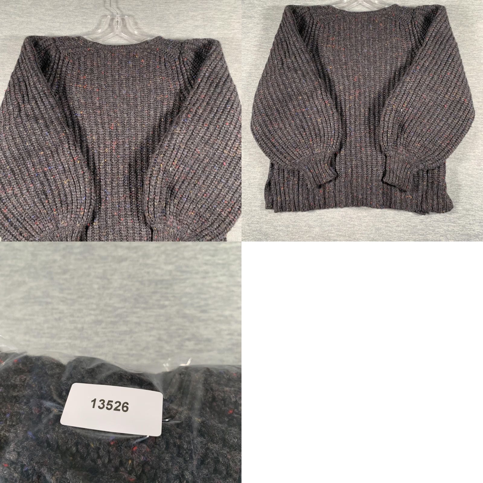 Madewell Madewell Sweater Womens Small Gray V Neck Wool Balloon Sleeve Chunky Pullover Size S / US 4 / IT 40 - 9 Thumbnail