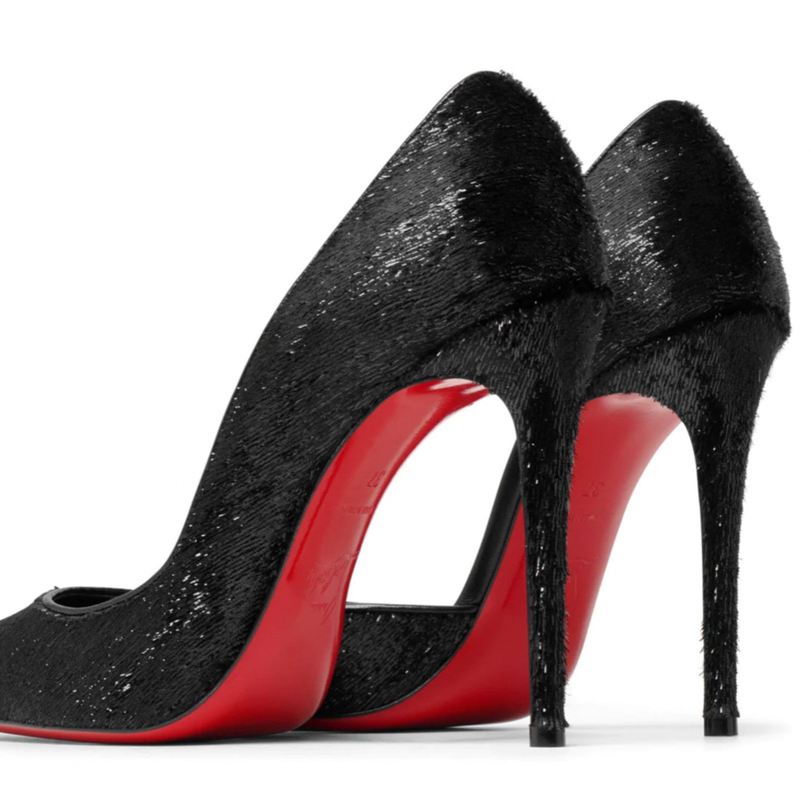 Christian Louboutin Iriza 100 Black Velvet Papillon D'Orsay Heel Pump 39 Size US 9 / IT 39 - 10 Thumbnail