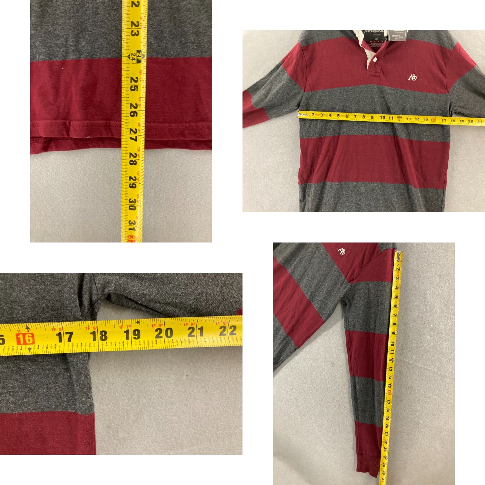 Vintage VINTAGE Aéropostale Polo Shirt Mens Small Long Sleeve Striped Burgundy Classic Casual Size US S / EU 44-46 / 1 - 8 Thumbnail
