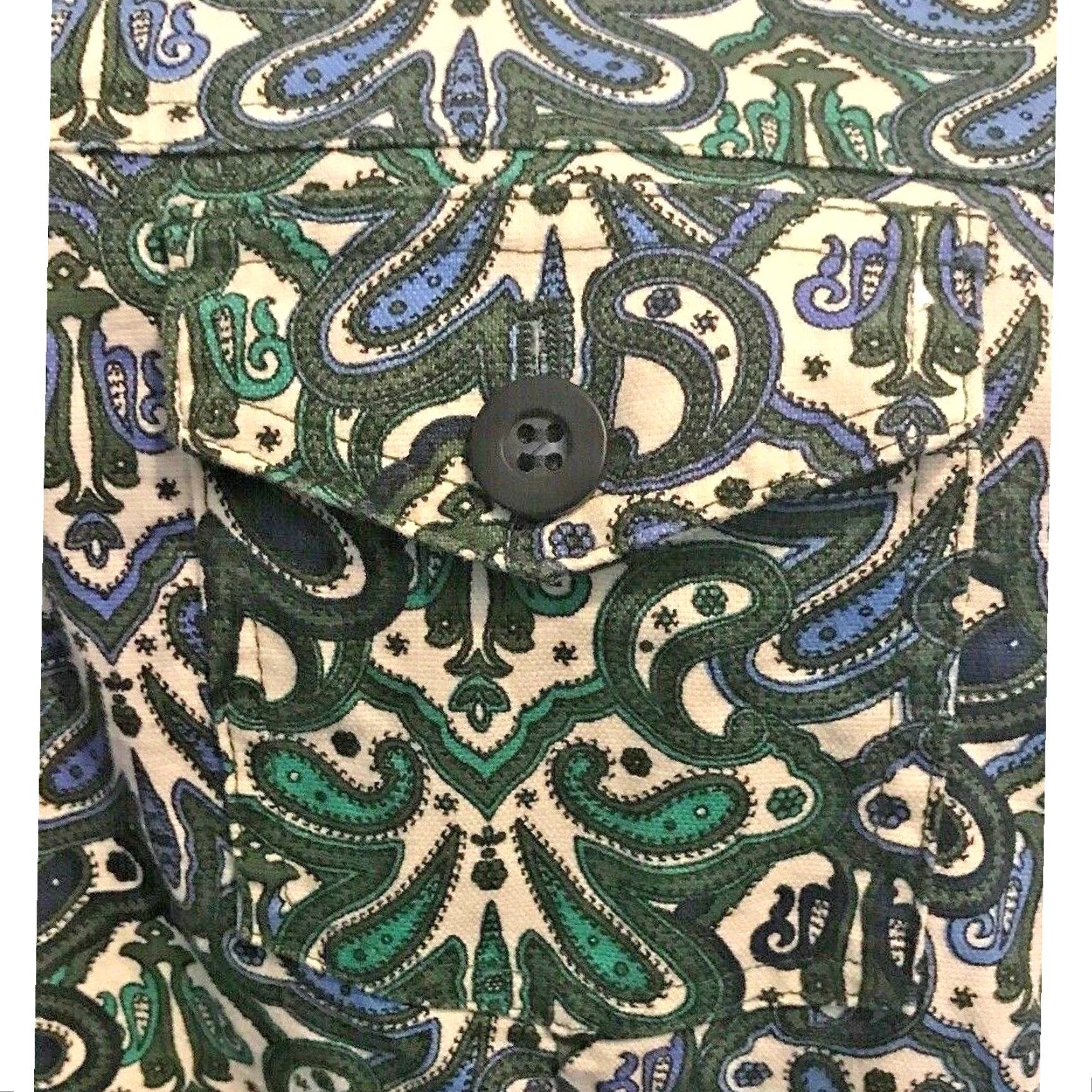 Charter Club VINTAGE Charter Club Womens Jacket Button Down Paisley Green Blue Cotton Spandex Chest 22" Large Womens Size L / US 10 / IT 46 - 6 Thumbnail