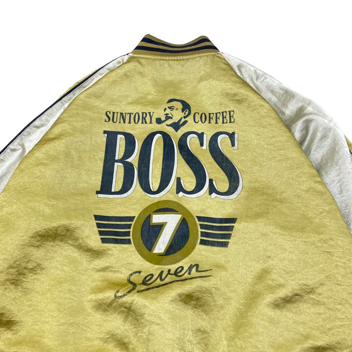 Japanese Brand 🔥Vintage Suntory Coffee Boss Bomber Reversible Satin Jacket Size US L / EU 52-54 / 3 - 3 Thumbnail
