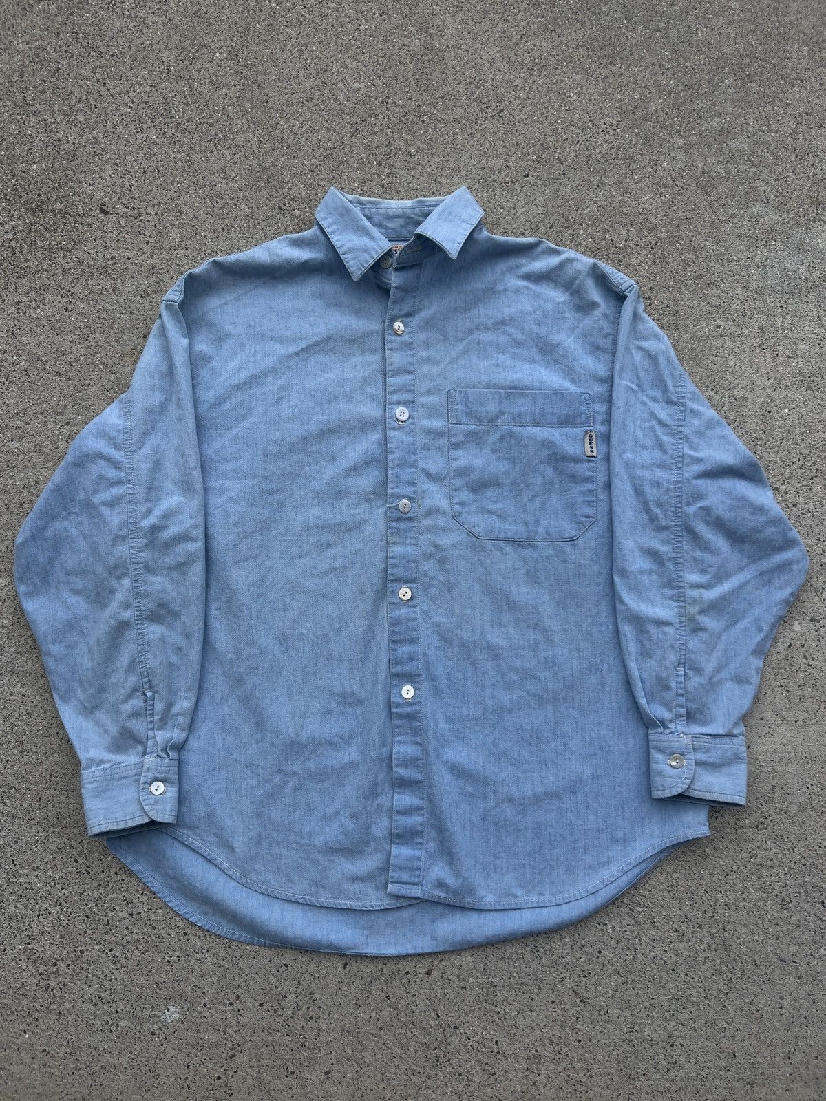 Guess × Vintage Vintage 1990s Guess USA Light Indigo Buttom Denim Flannel Size S / US 4 / IT 40 - 1 Thumbnail