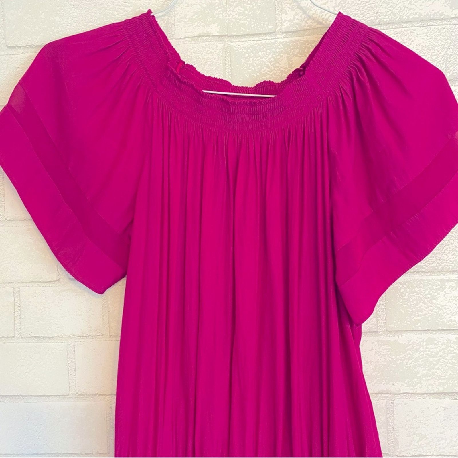 Ramy Brook Ramy Brook Jessica Solid Off-The-Shoulder Dress Hot Pink XS Size XS / US 0-2 / IT 36-38 - 6 Thumbnail