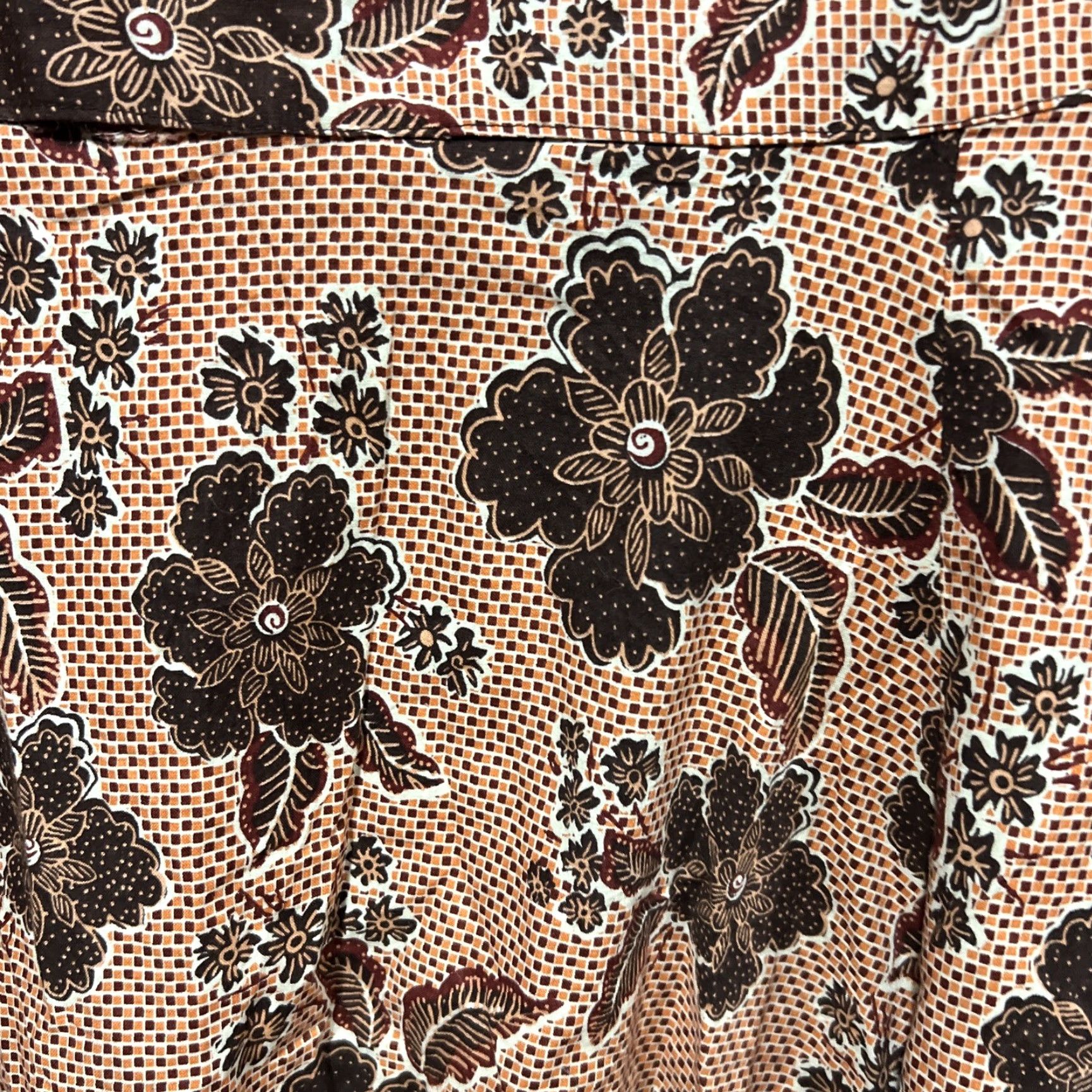 Vintage Michael J Y2K Floral Skirt Womens Short XL Brown Cotton Canvas Zipper Ruffle Bohemian 90s Fairy Theme Ladies Size 40" / US 18 - 2 Thumbnail