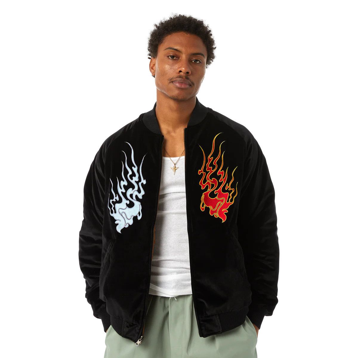 Huf Huf Destructive Skajyan Reversible Bomber Jacket Fire Water Size US L / EU 52-54 / 3 - 9 Thumbnail