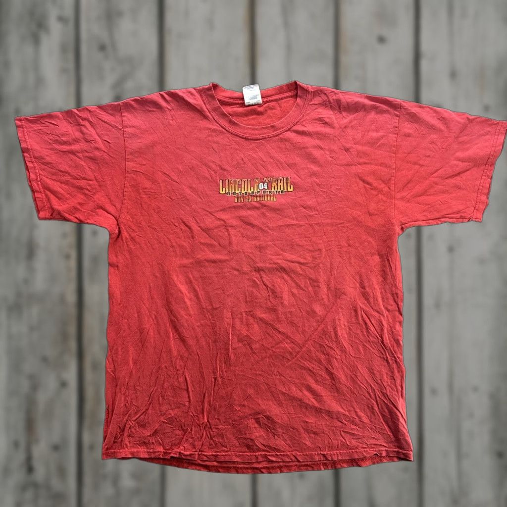Gildan VINTAGE Gildan Lincoln Trail Motosports Shirt Mens XL Red Graphic ATV MX National 00s Size US XL / EU 56 / 4 - 1 Thumbnail