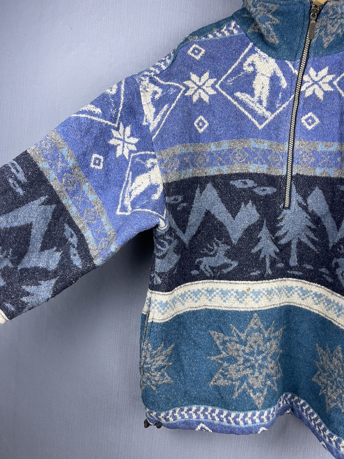 L.L. Bean × Vintage Vintage L.L Bean Portugal Full Printed Ski Motif Half Zipper Size US L / EU 52-54 / 3 - 7 Thumbnail