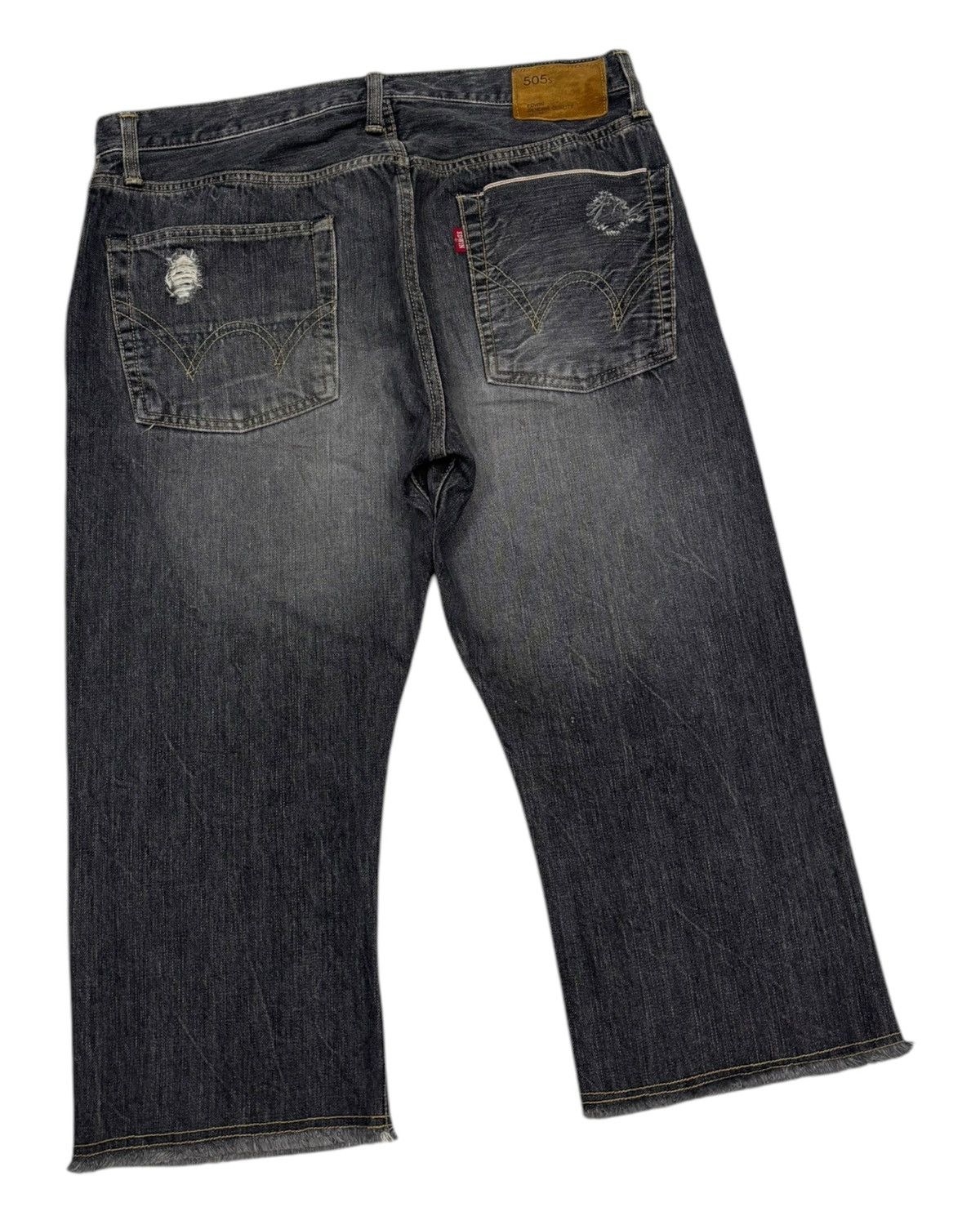 Edwin 🔥Rare🔥Edwin 505 Rips Distress Selvedge Denim Shorts Pants Size US 34 / EU 50 - 5 Thumbnail
