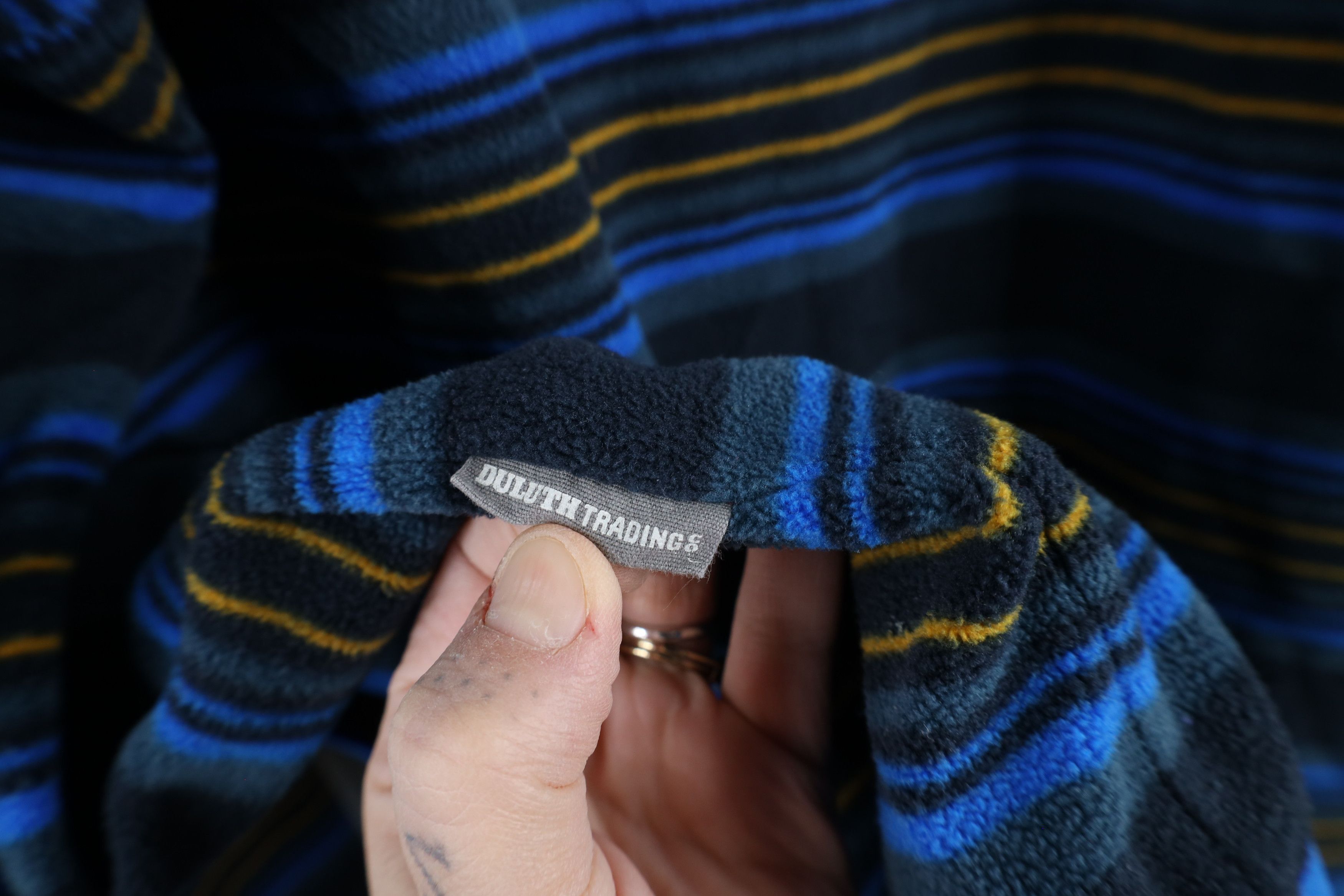 Duluth Trading Company × Vintage Duluth Trading Co Striped Fleece Half Zip Pullover Sweater Size US XL / EU 56 / 4 - 9 Thumbnail