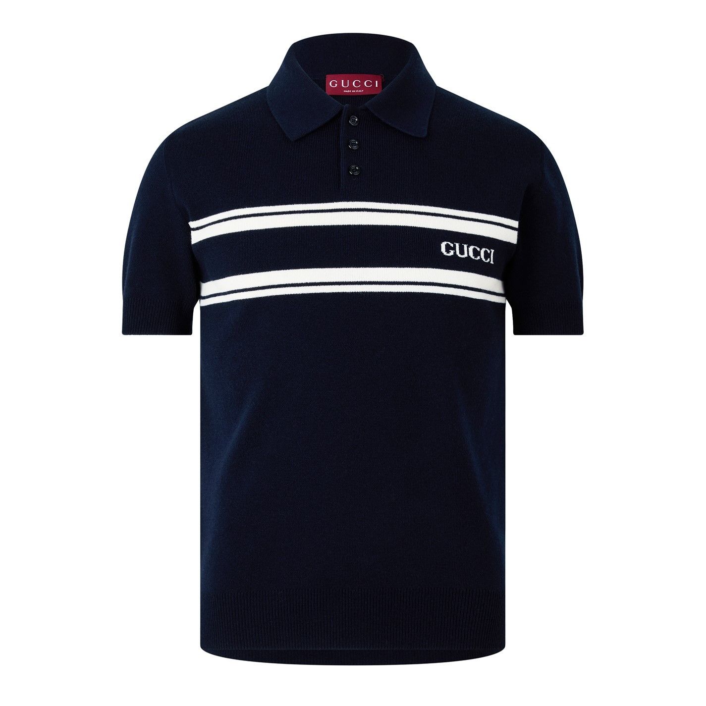 Gucci GUCCI Stripe Logo Polo Shirt Size US M / EU 48-50 / 2 - 1 Thumbnail