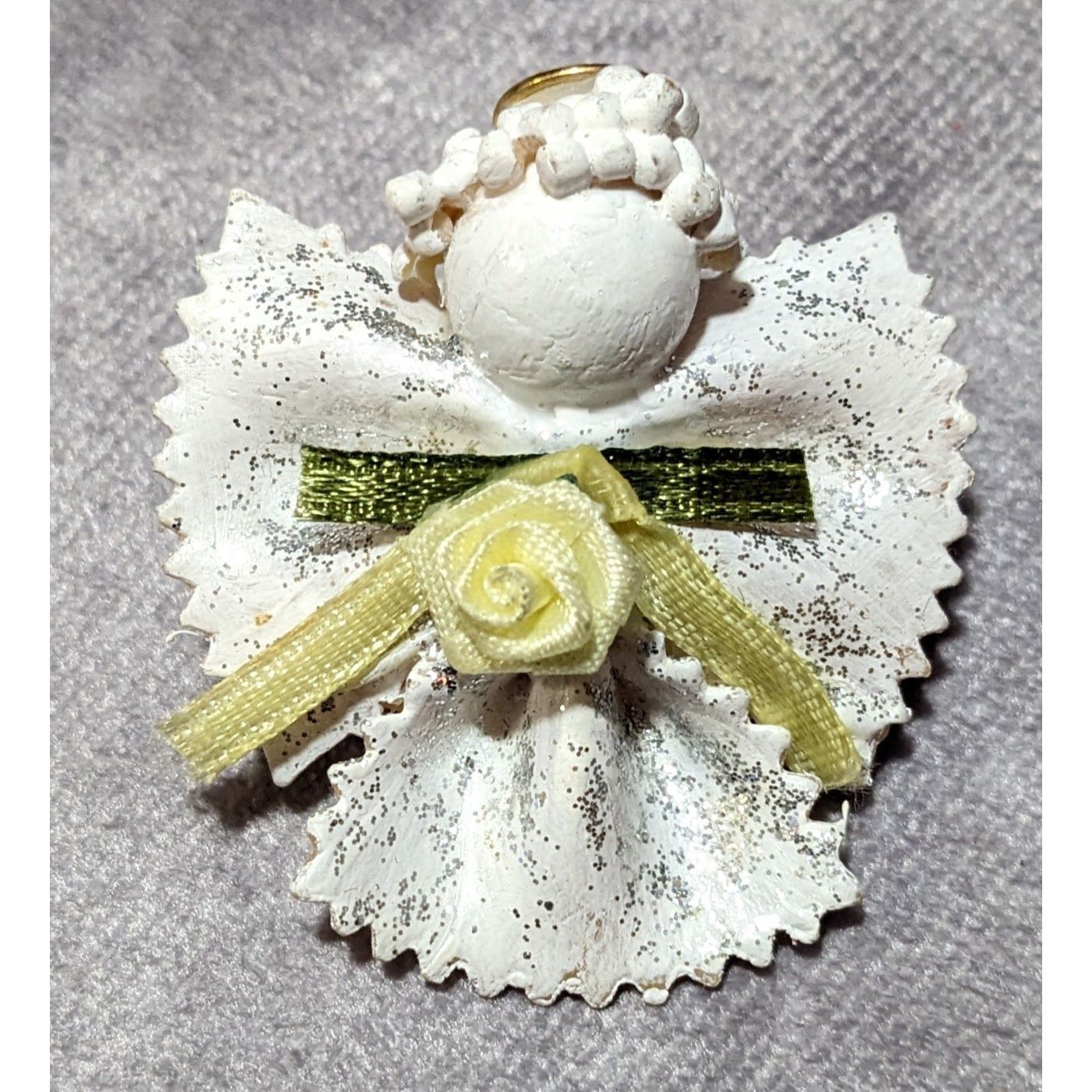 Other Vintage White Painted Pasta Floral Angel Brooch Size ONE SIZE - 5 Thumbnail