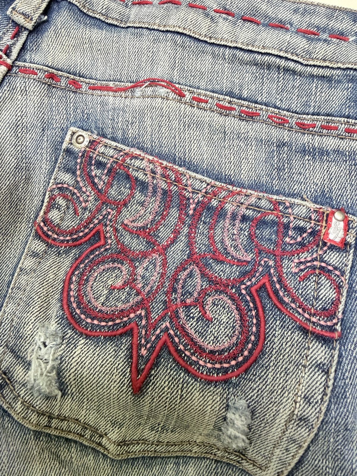 Southpole Vintage Southpole Y2K Flared Tribal Embroidery Denim Size US 29 - 16 Thumbnail