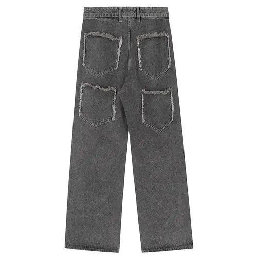 Vintage Lightning Splicing Baggy Jeans Size US 33 - 2 Thumbnail