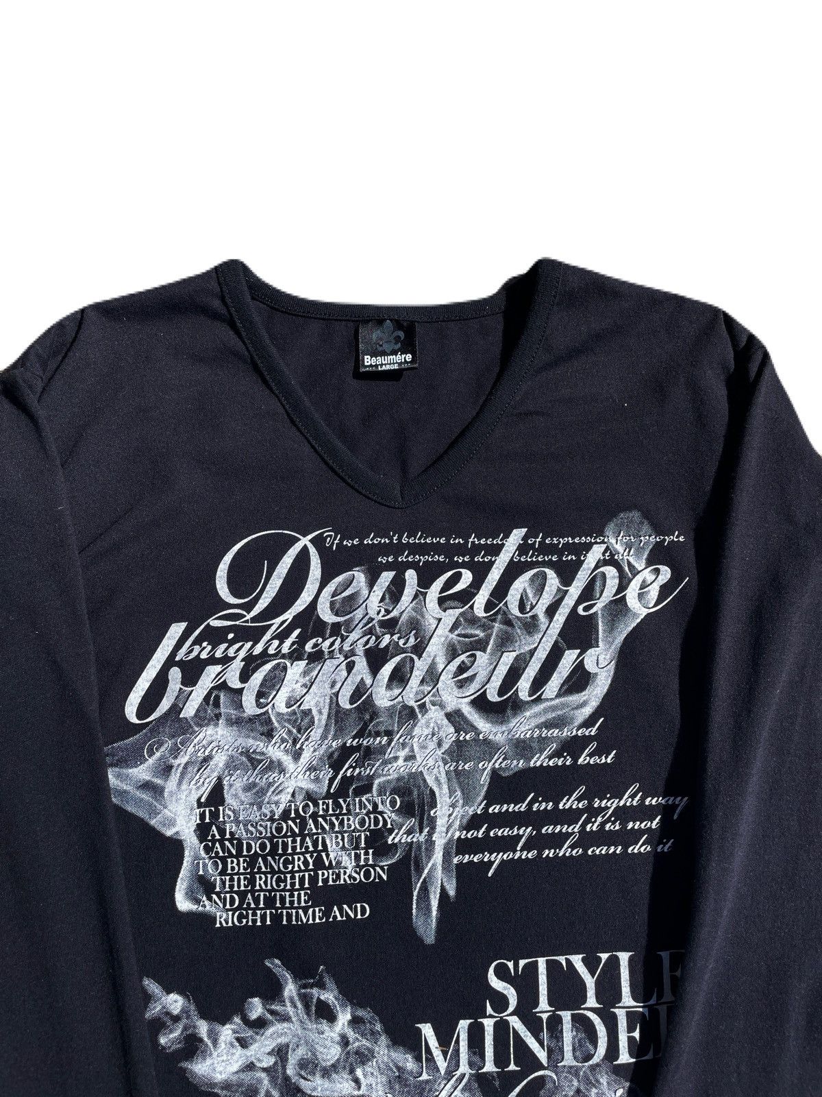 If Six Was Nine 2000s Japanese archive Vkei Poem V-neck Long Sleeve Tee Size US M / EU 48-50 / 2 - 4 Thumbnail